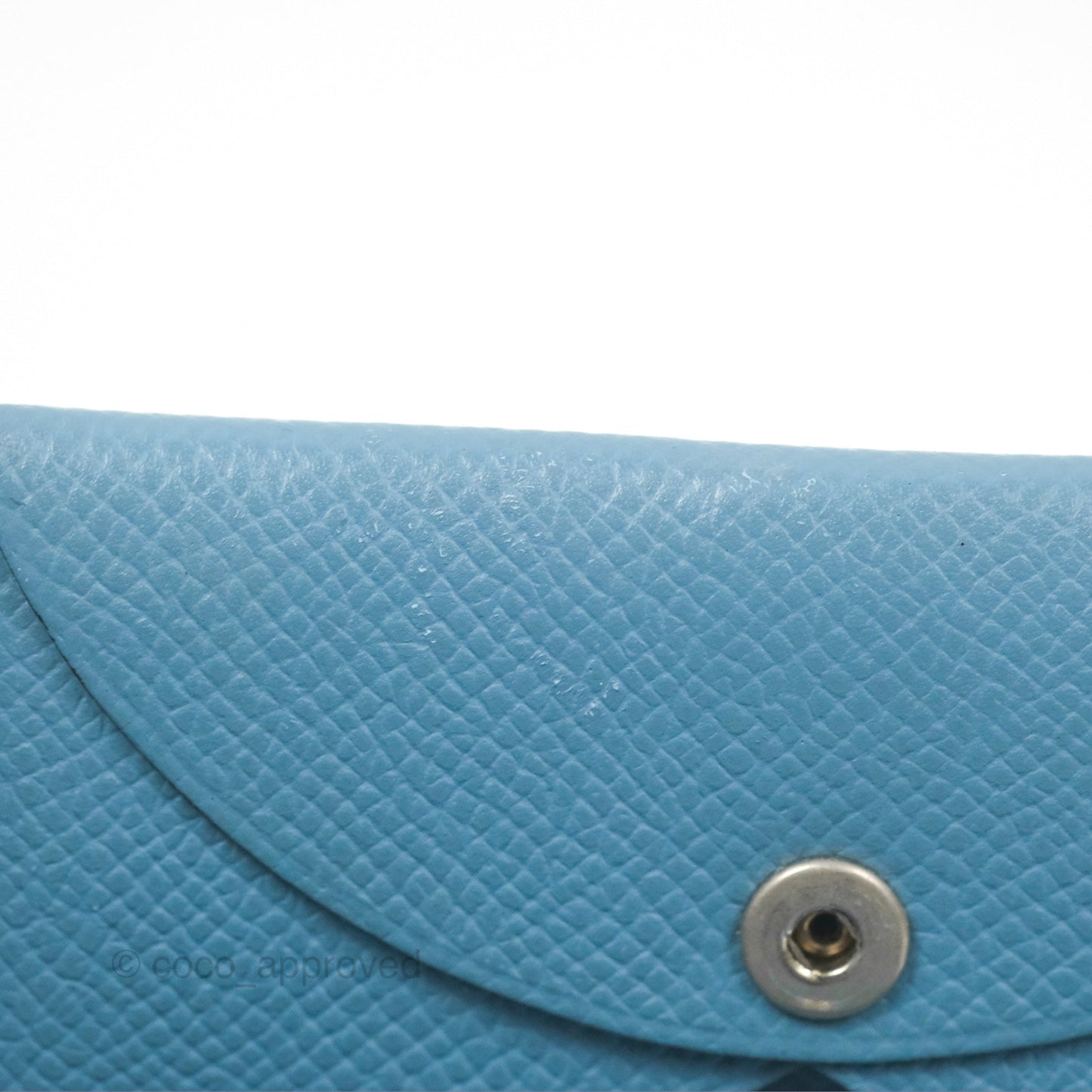 Hermès Calvi Card Holder Blue Epsom