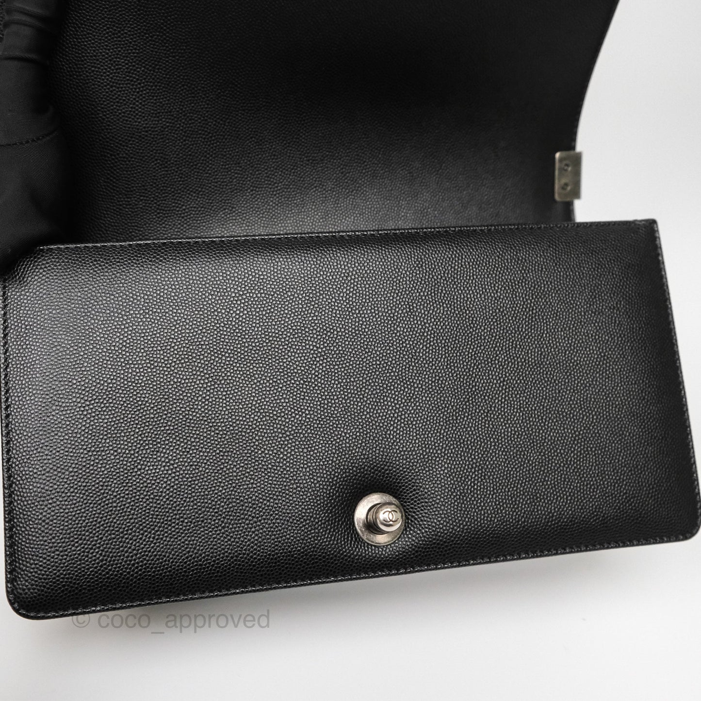 Chanel Medium Boy Quilted Black Caviar Ruthenium Hardware