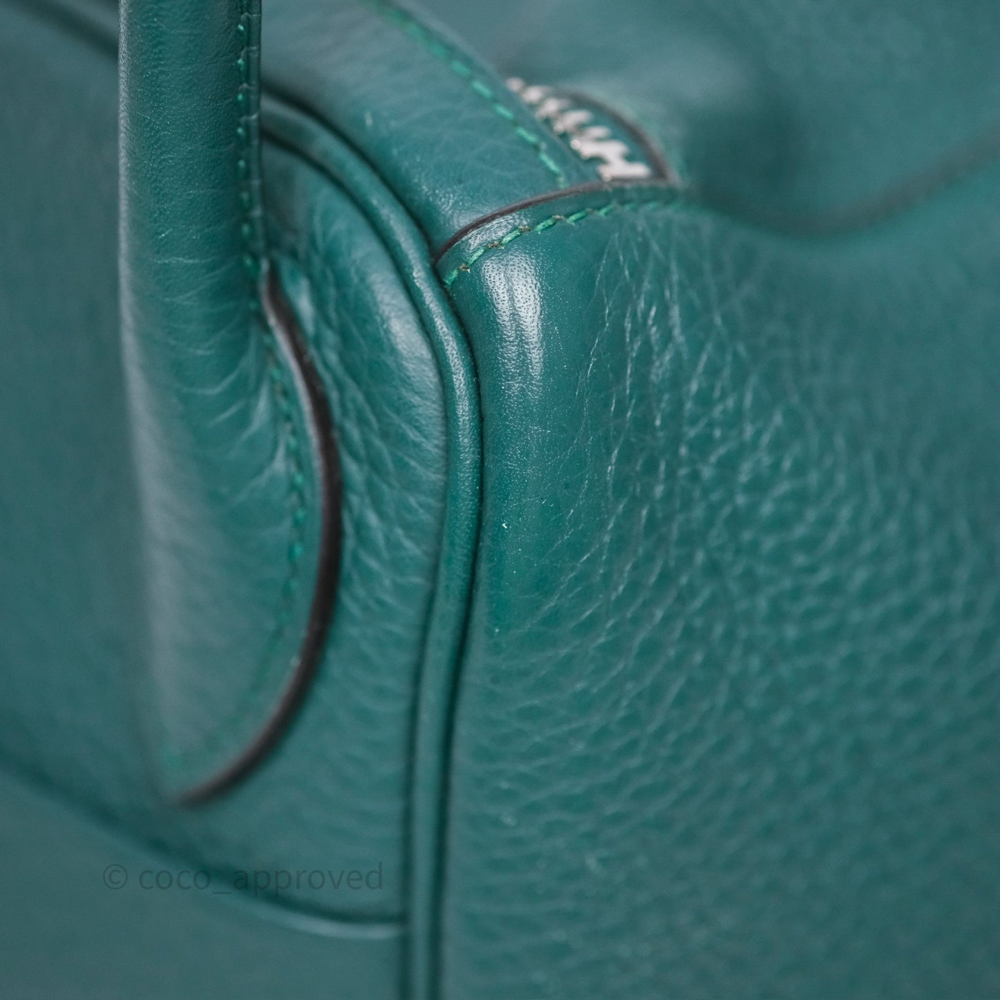 Hermès Lindy 30 Malachite Z6 Clemence Palladium Hardware