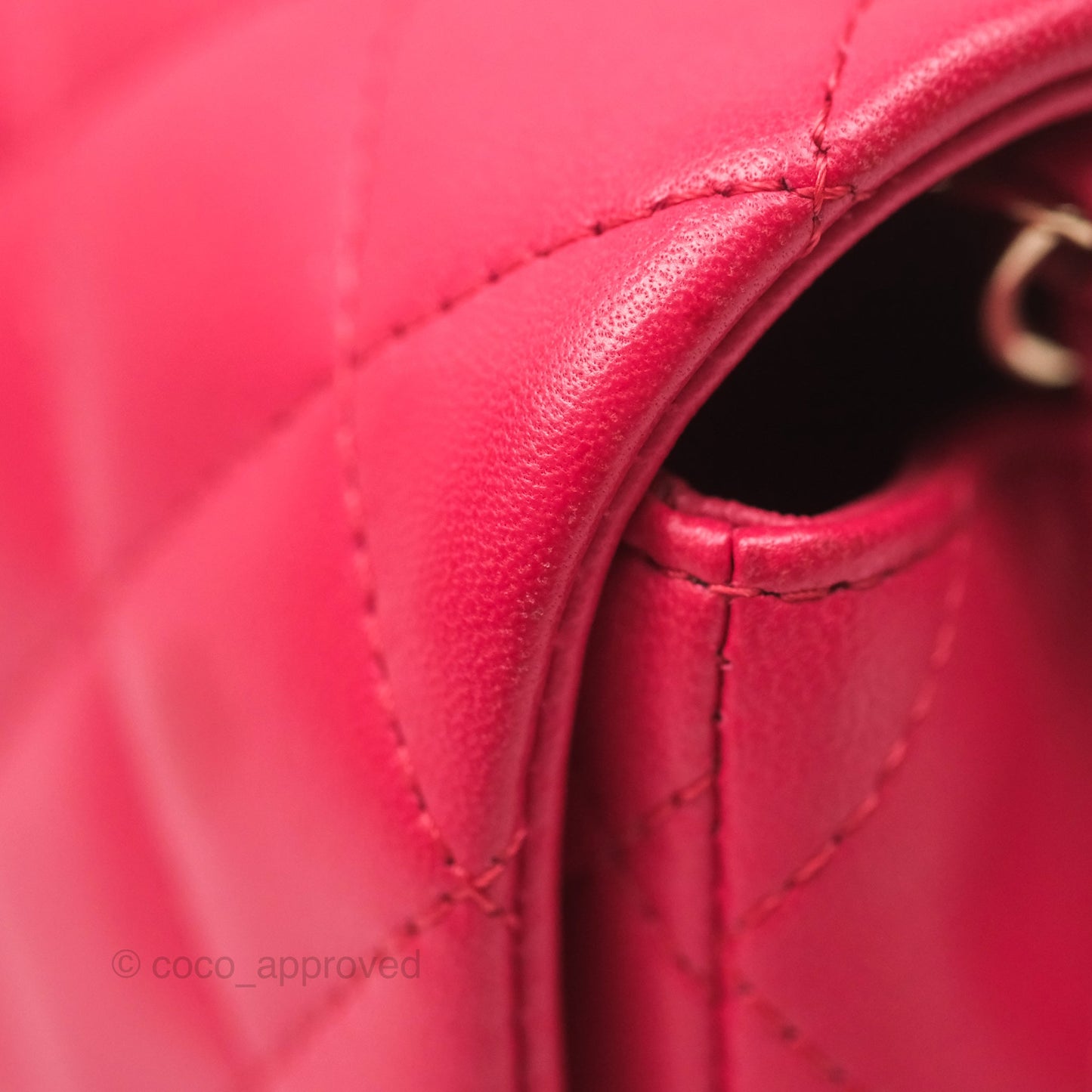 Chanel Quilted Mini Rectangular Flap Berry Red Lambskin Gold Hardware