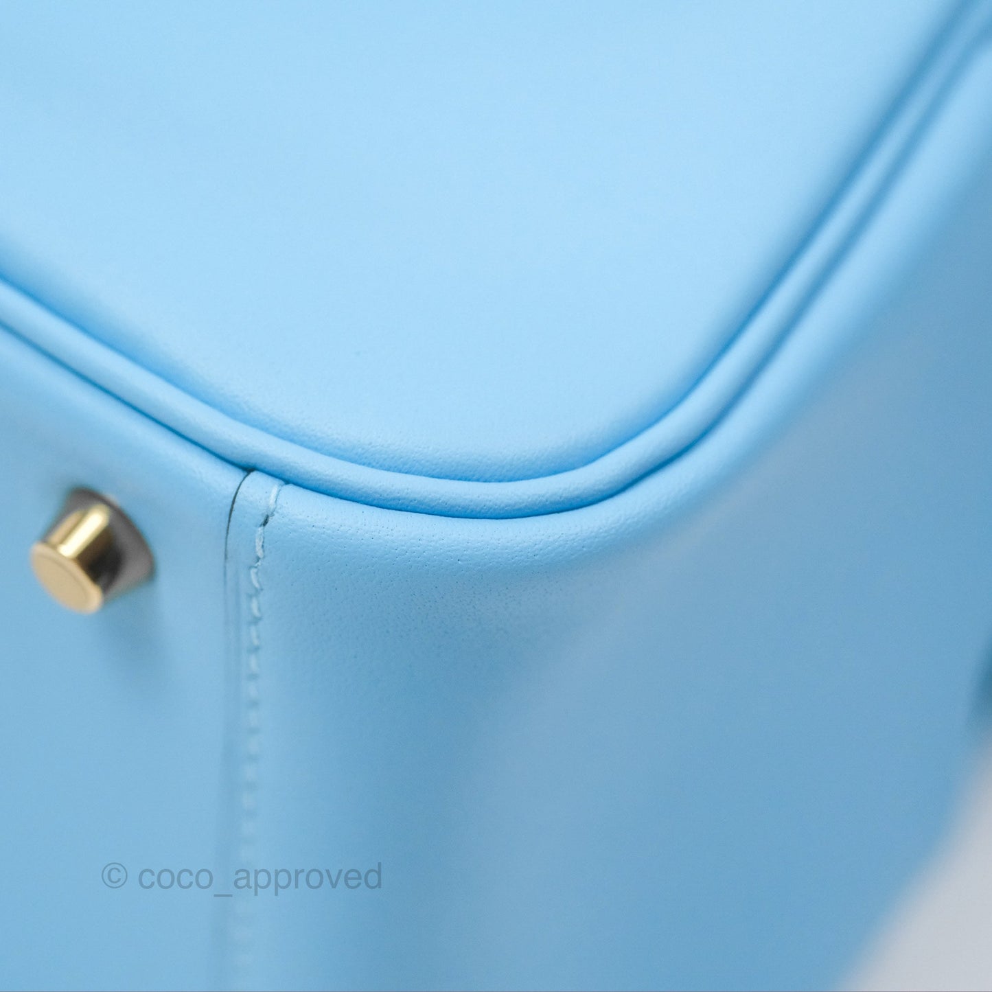 Hermès Mini Lindy 20 Celeste Swift Gold Hardware