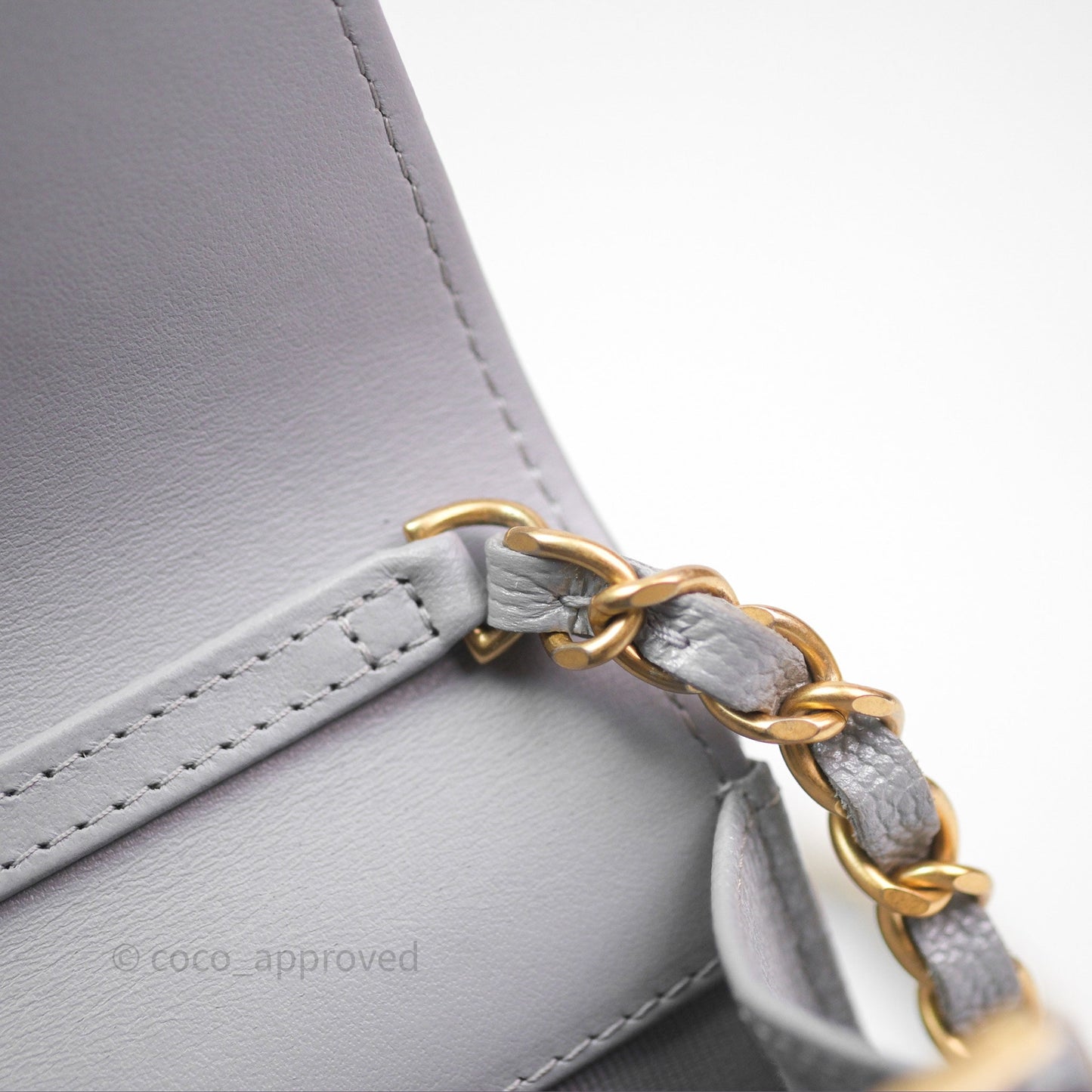 Chanel Wallet On Chain WOC Adjustable CC Chain Grey Caviar Aged Gold Hardware