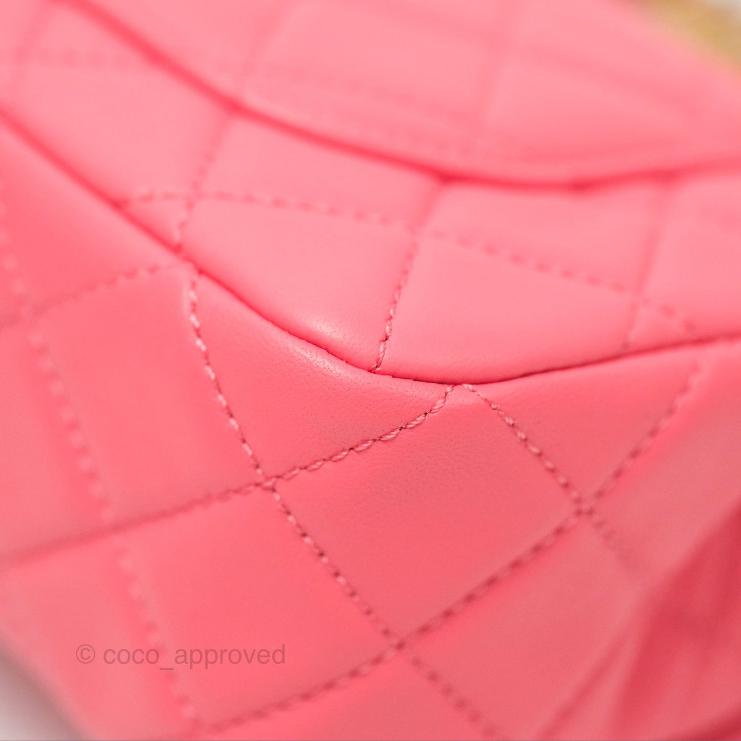 Chanel Pearl Crush Mini Rectangular Pink Lambskin Aged Gold Hardware