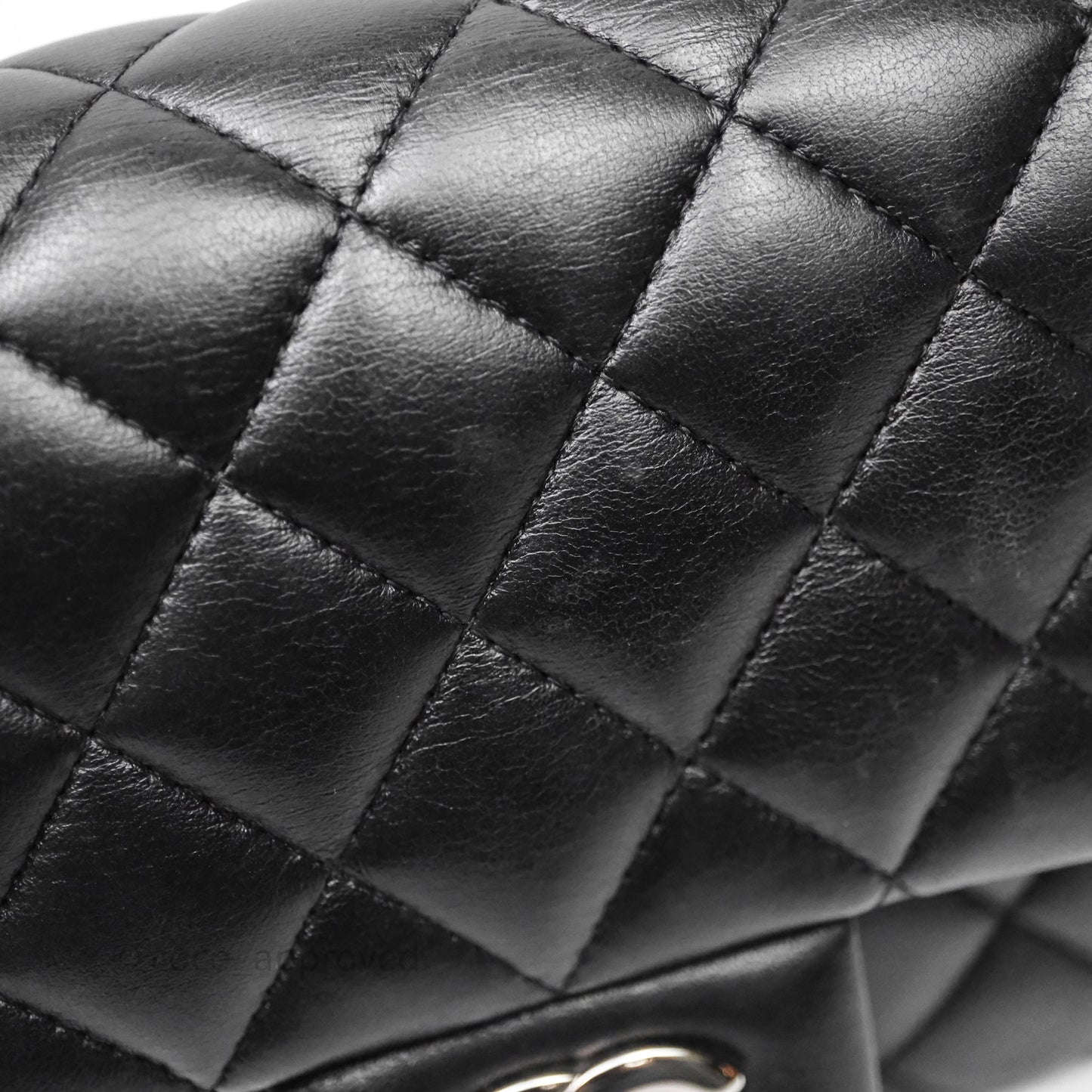 Chanel Mini Square Quilted Black Lambskin Silver Hardware