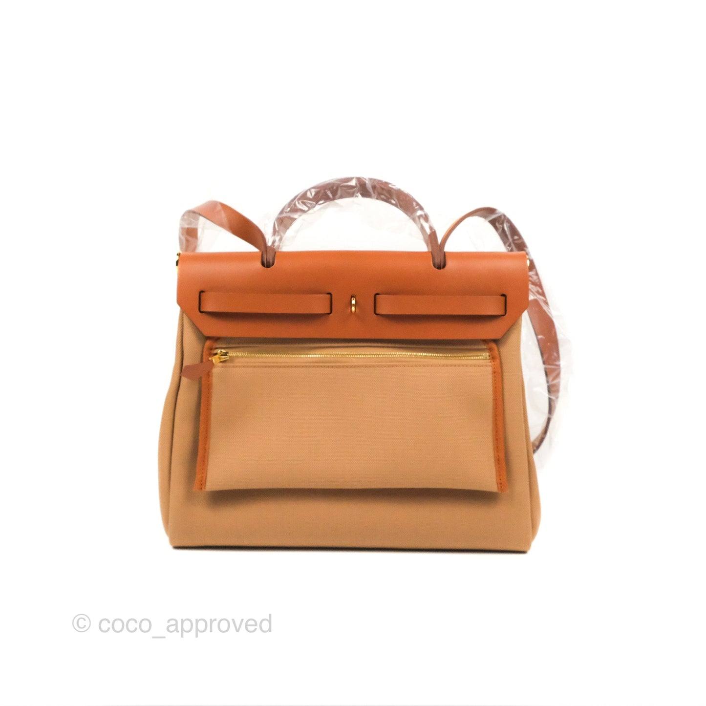 Hermès Herbag Zip Retourne 31 Chai 0M/Fauve 34 Canvas Gold Hardware