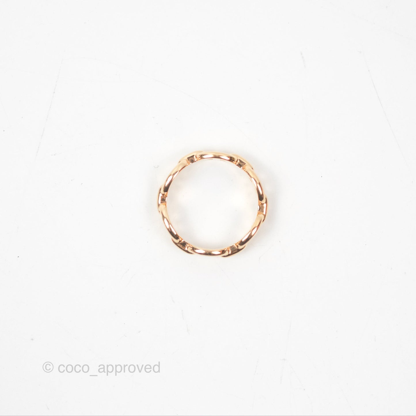 Hermès Chaine d'Ancre Enchainee Band Ring PM Rose Gold Size 50