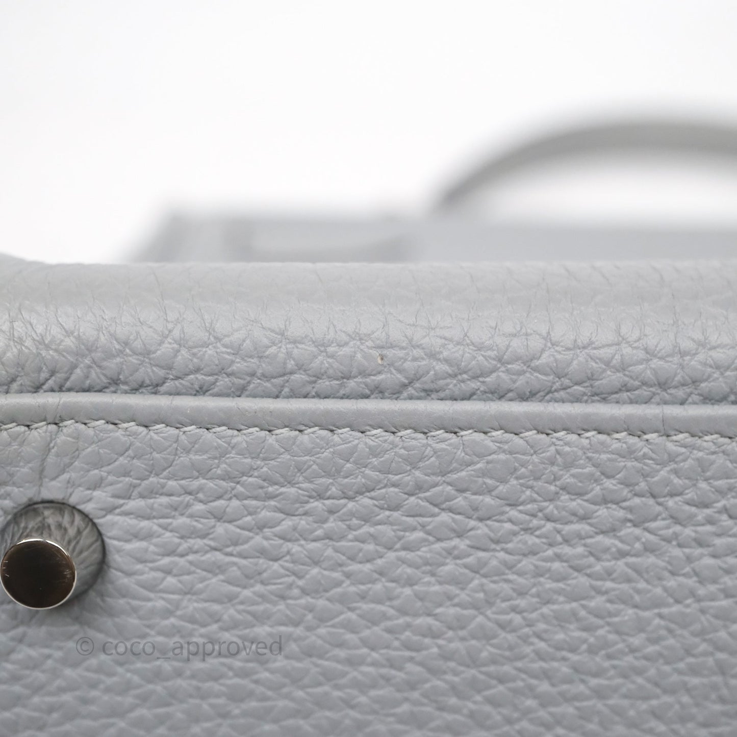 Hermès Kelly 32 Retourne Bleu Glacier 8U Togo Palladium Hardware