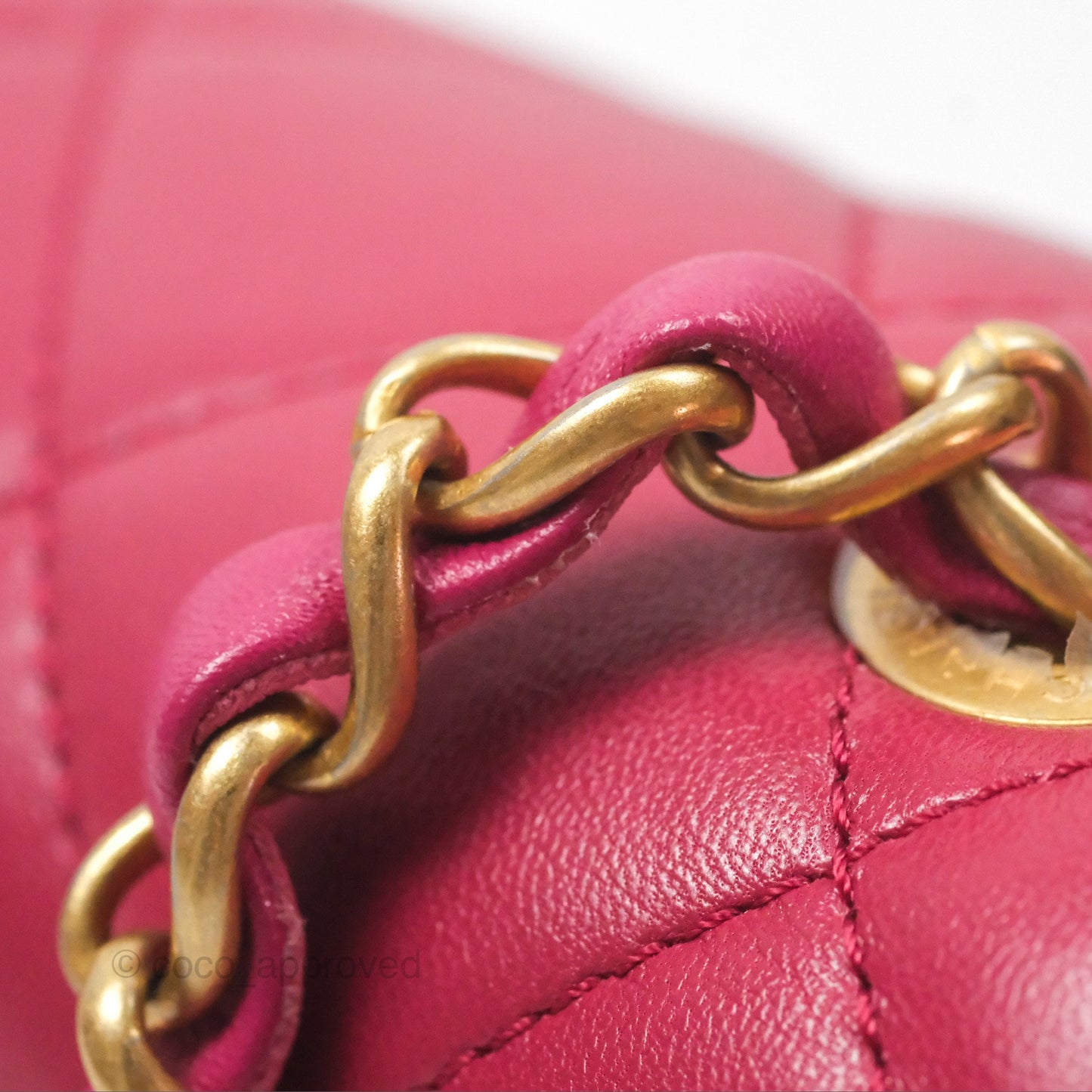 Chanel Diamond Lock CC Flap Bag Pink Lambskin Gold Hardware