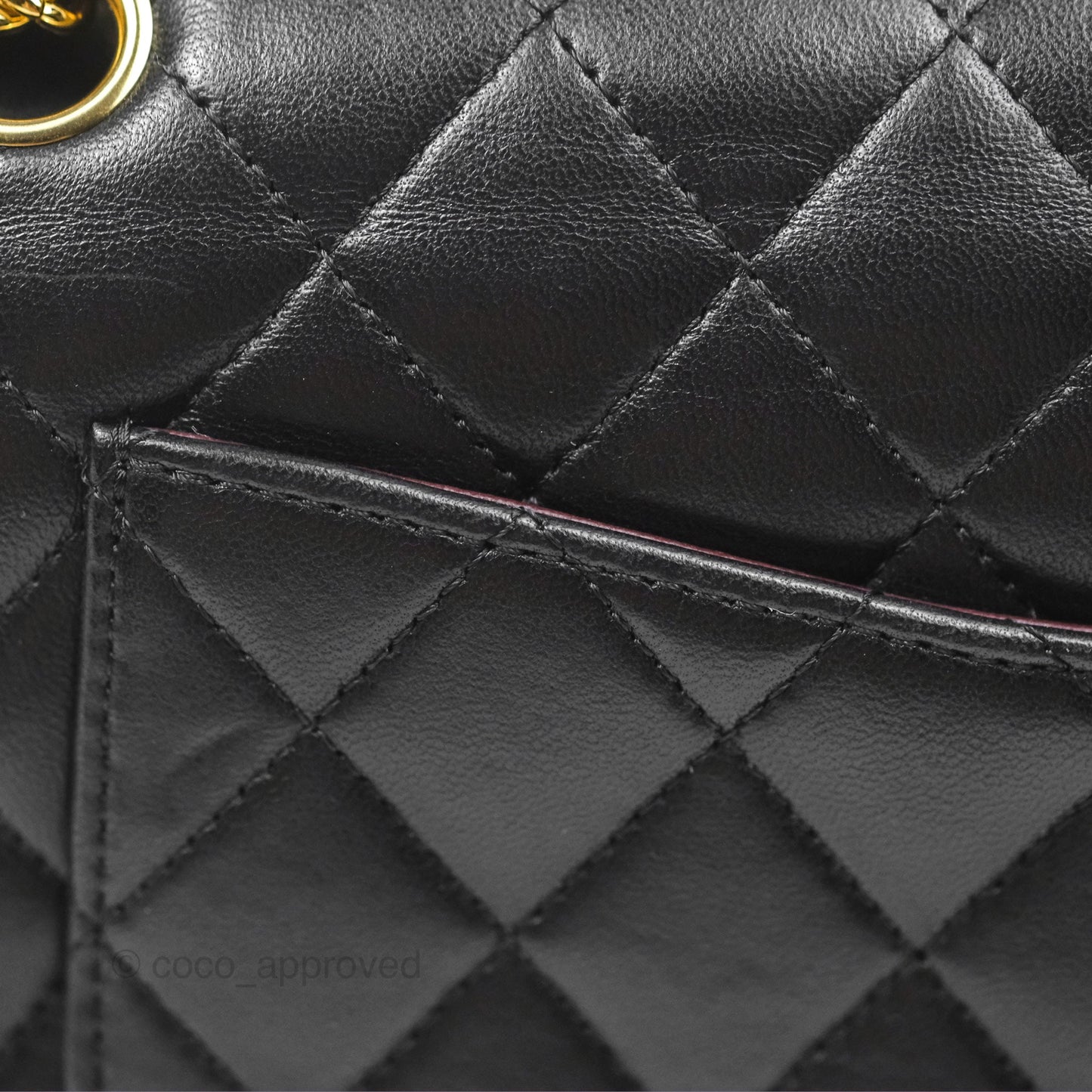 Chanel Classic M/L Medium Flap Quilted Black Lambskin Gold Hardware