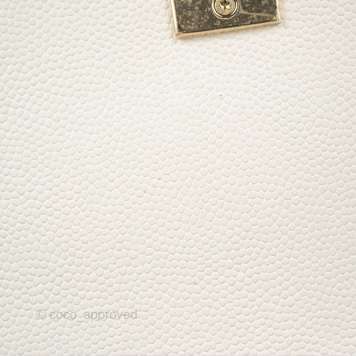Chanel Mini Coco Handle Quilted Ivory White Caviar Gold Hardware