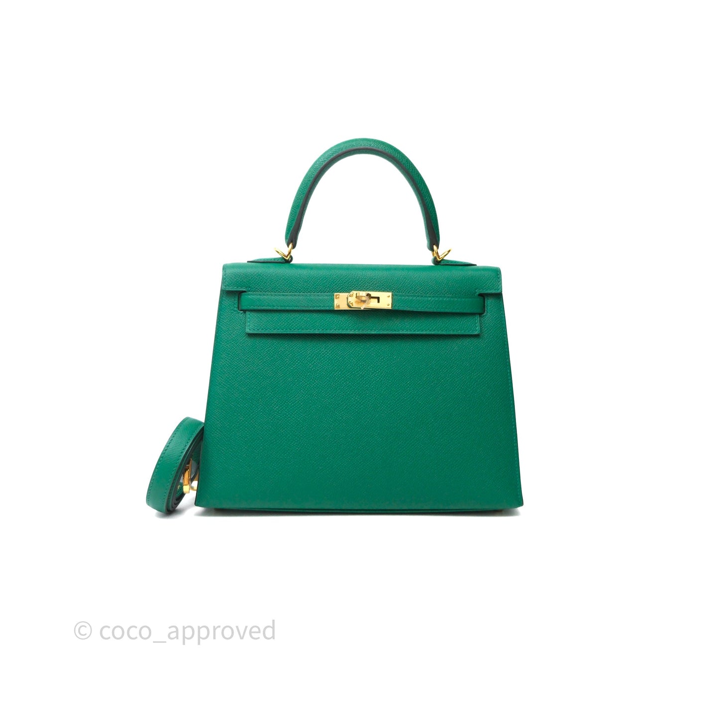 Hermes Kelly 25 Sellier Vert Vertigo Epsom Gold Hardware