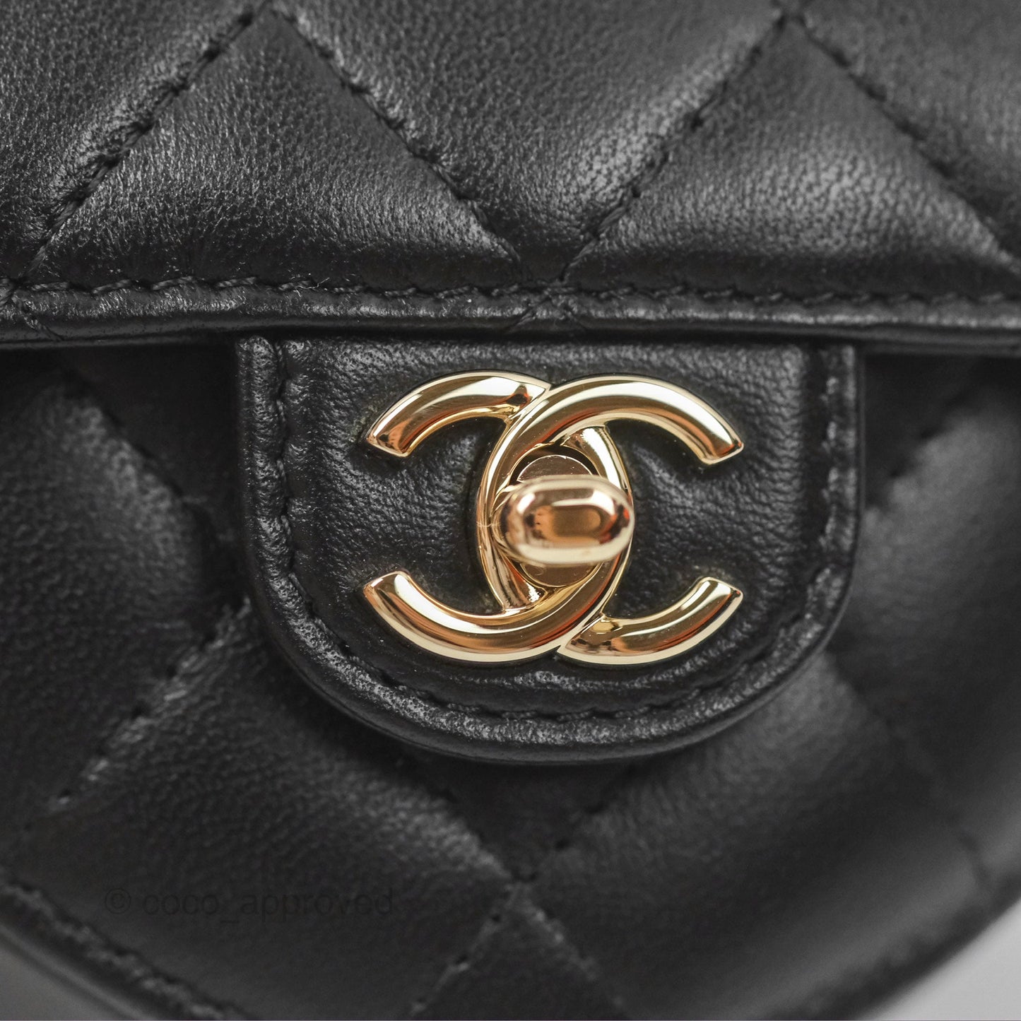 Chanel Mini Heart Belt Bag Black Lambskin Gold Hardware 22S