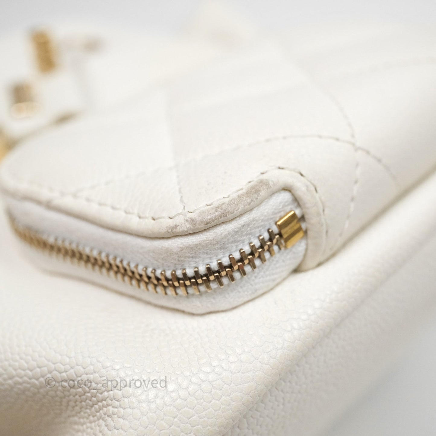 Chanel Quilted Business Affinity Backpack Ivory White Caviar Gold Hardware