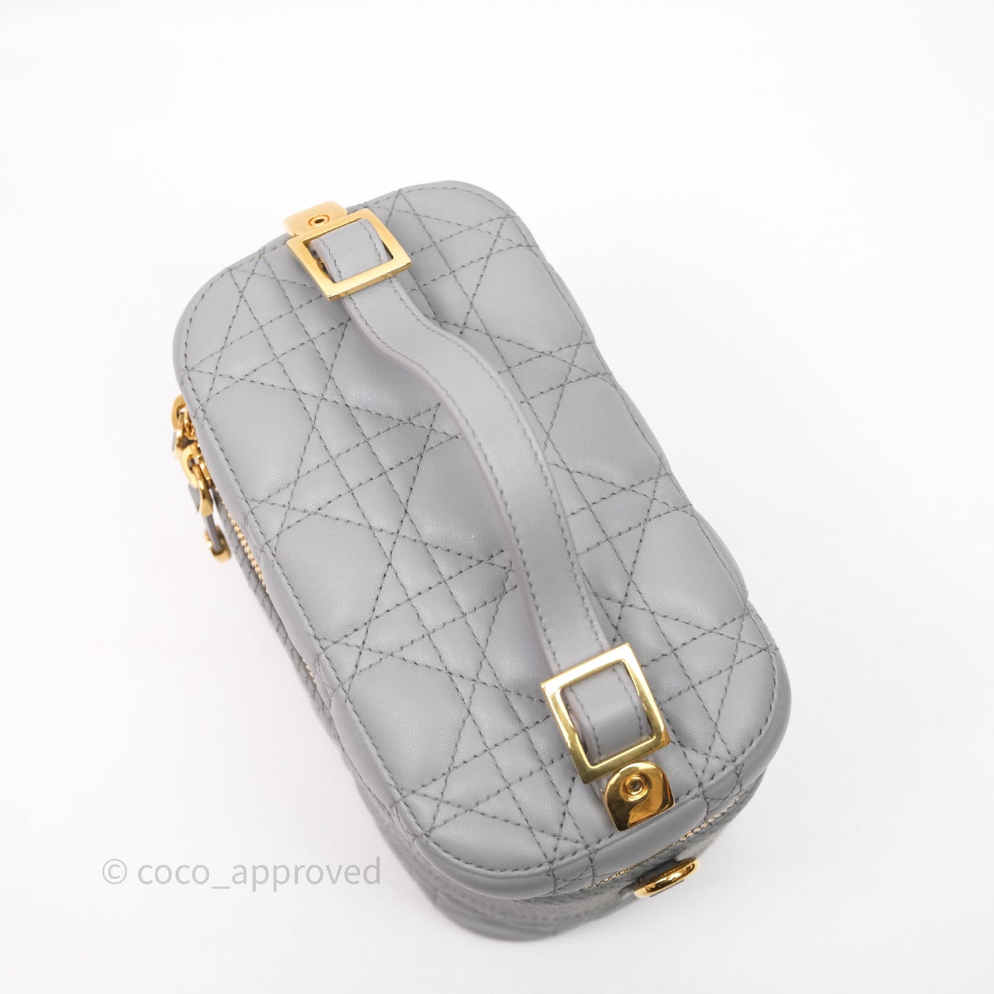 Christian Dior Small Diortravel Vanity Case Grey Lambskin Cannage
