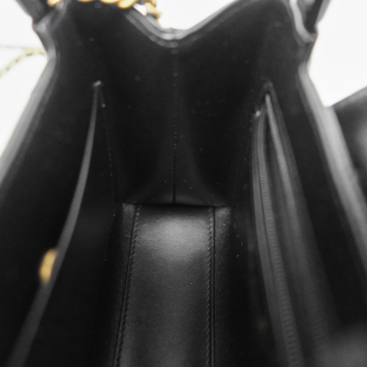Chanel Kelly Bag Quilted Black Shiny Crumpled Calfskin Aged Gold Hardware
