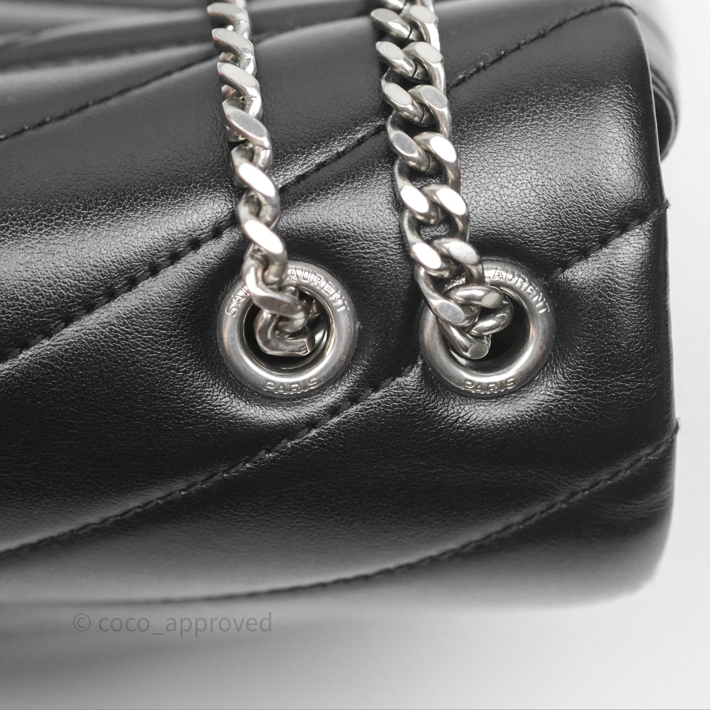Saint Laurent Loulou Small Flap Bag Black Silver Hardware