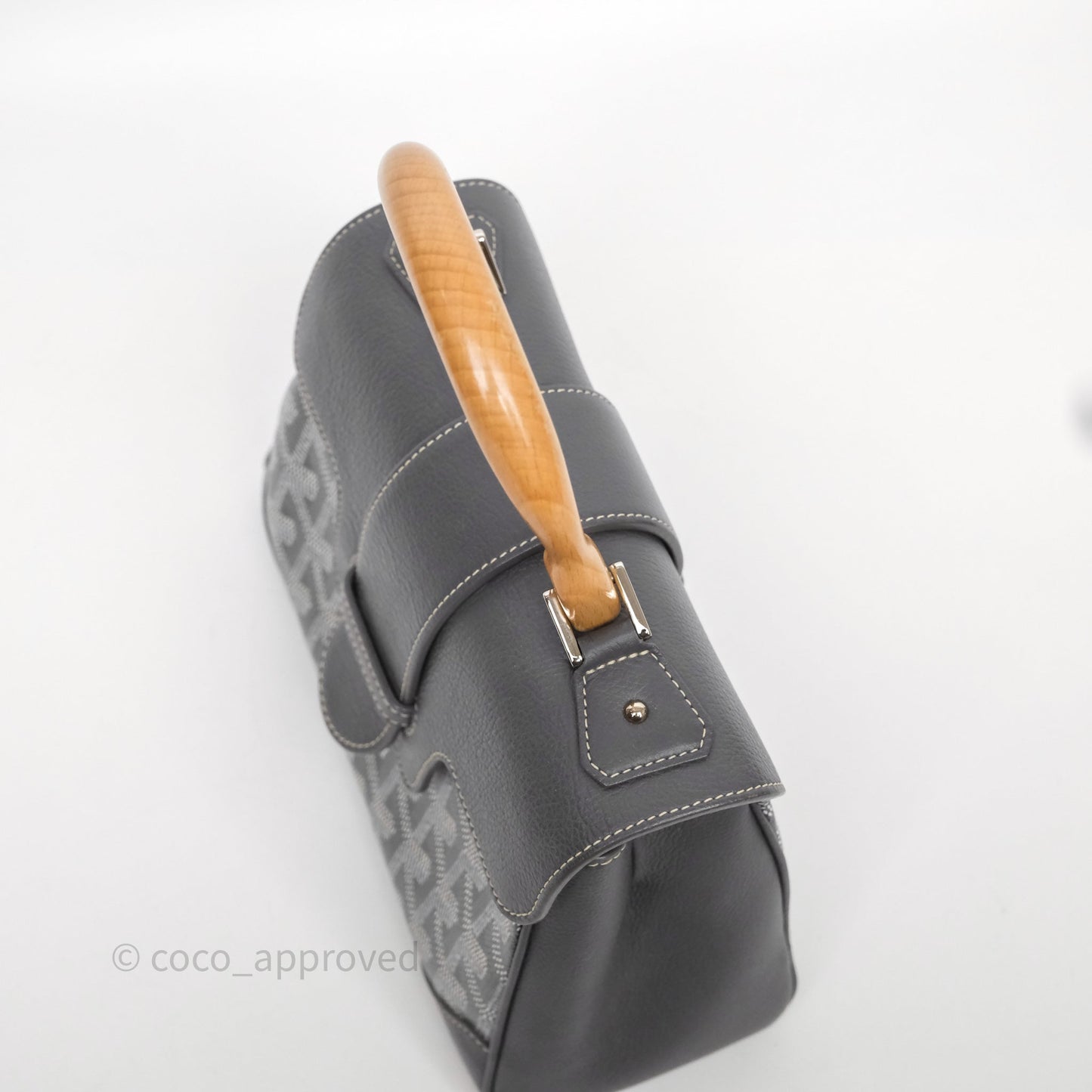 Goyard Saïgon Mini Bag Chevroches Calfskin Grey Silver Hardware