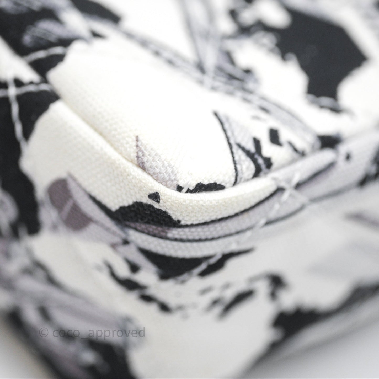 Chanel Quilted Airplane Printed Shoulder Flap Bag Canvas White