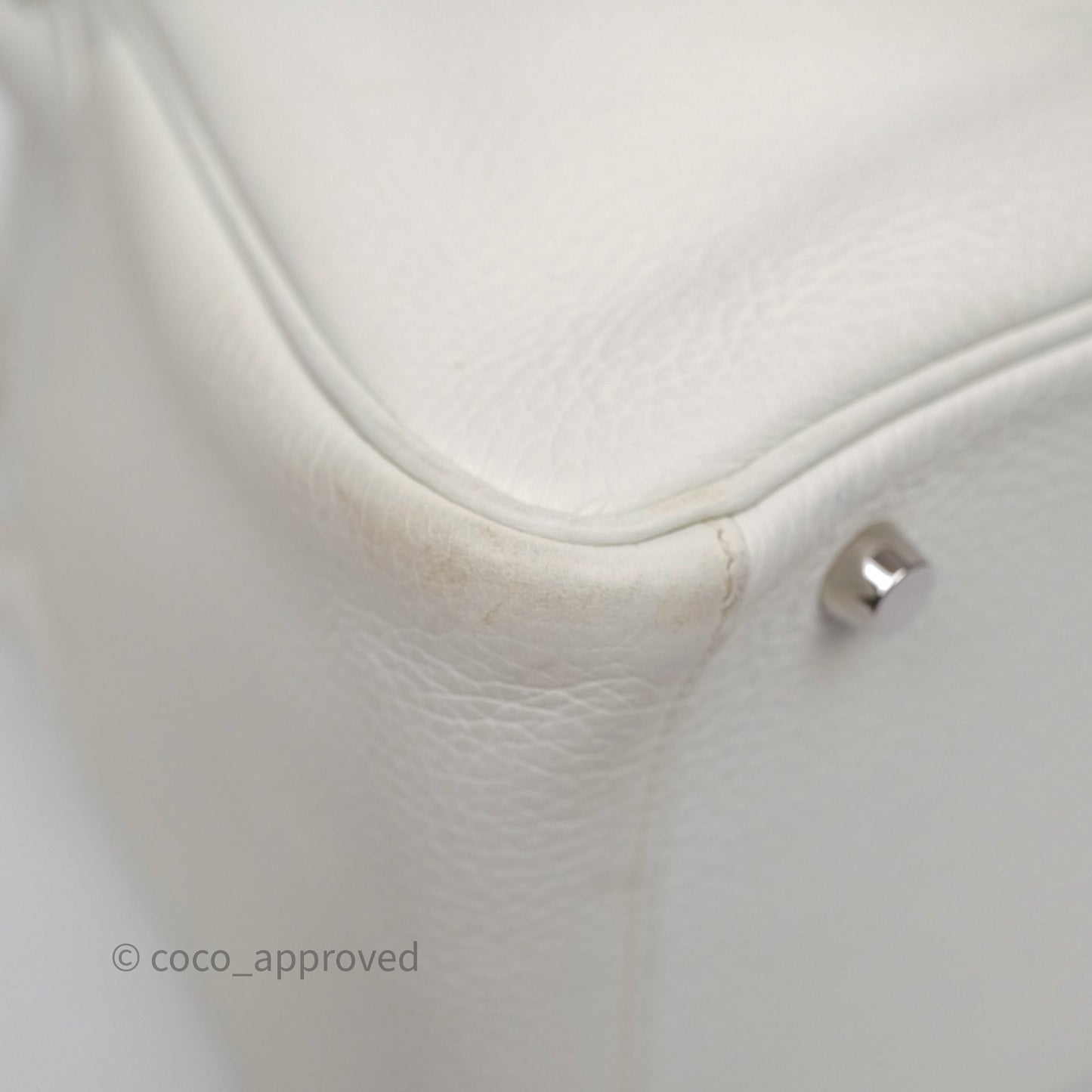 Hermès Lindy 30 White Clemence Palladium Hardware