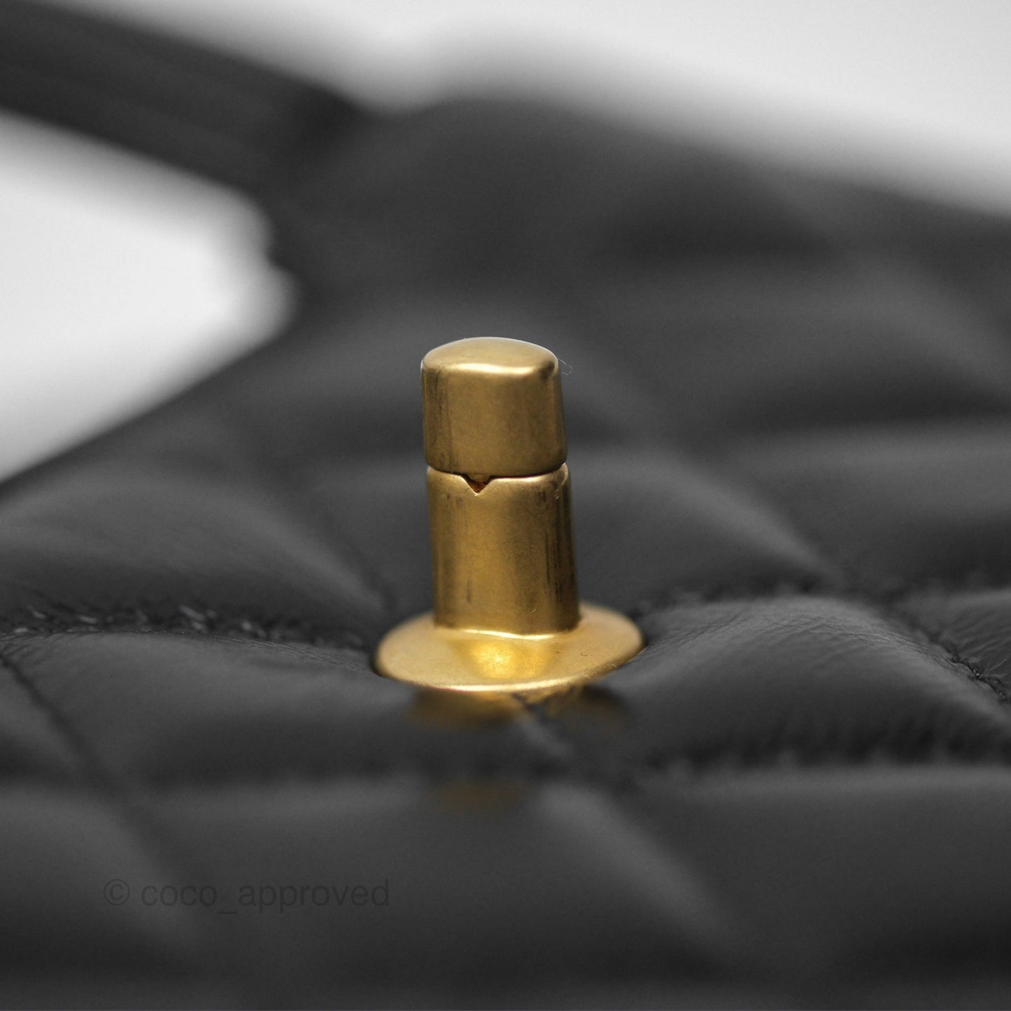 Chanel Kelly Bag Quilted Black Shiny Calfskin Aged Gold Hardware