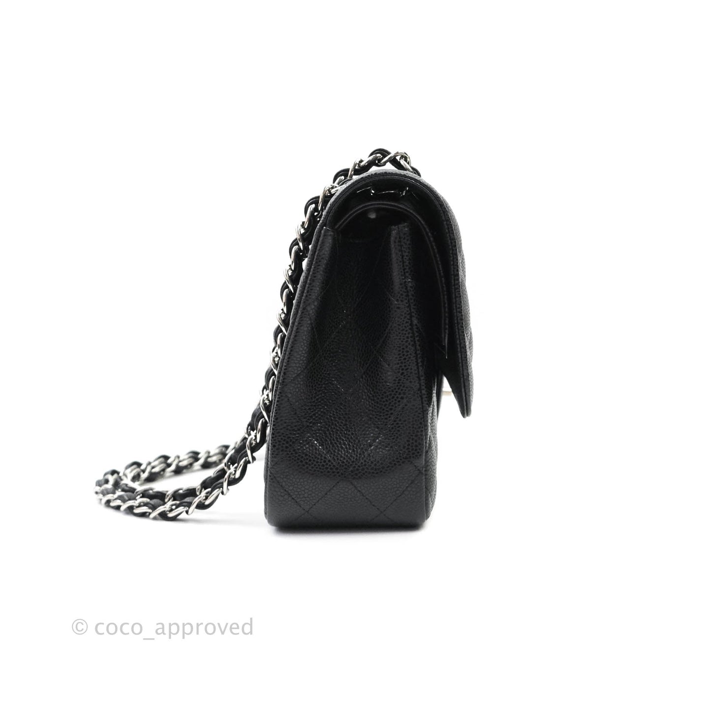 Chanel Jumbo Double Flap Black Caviar Silver Hardware⁣⁣