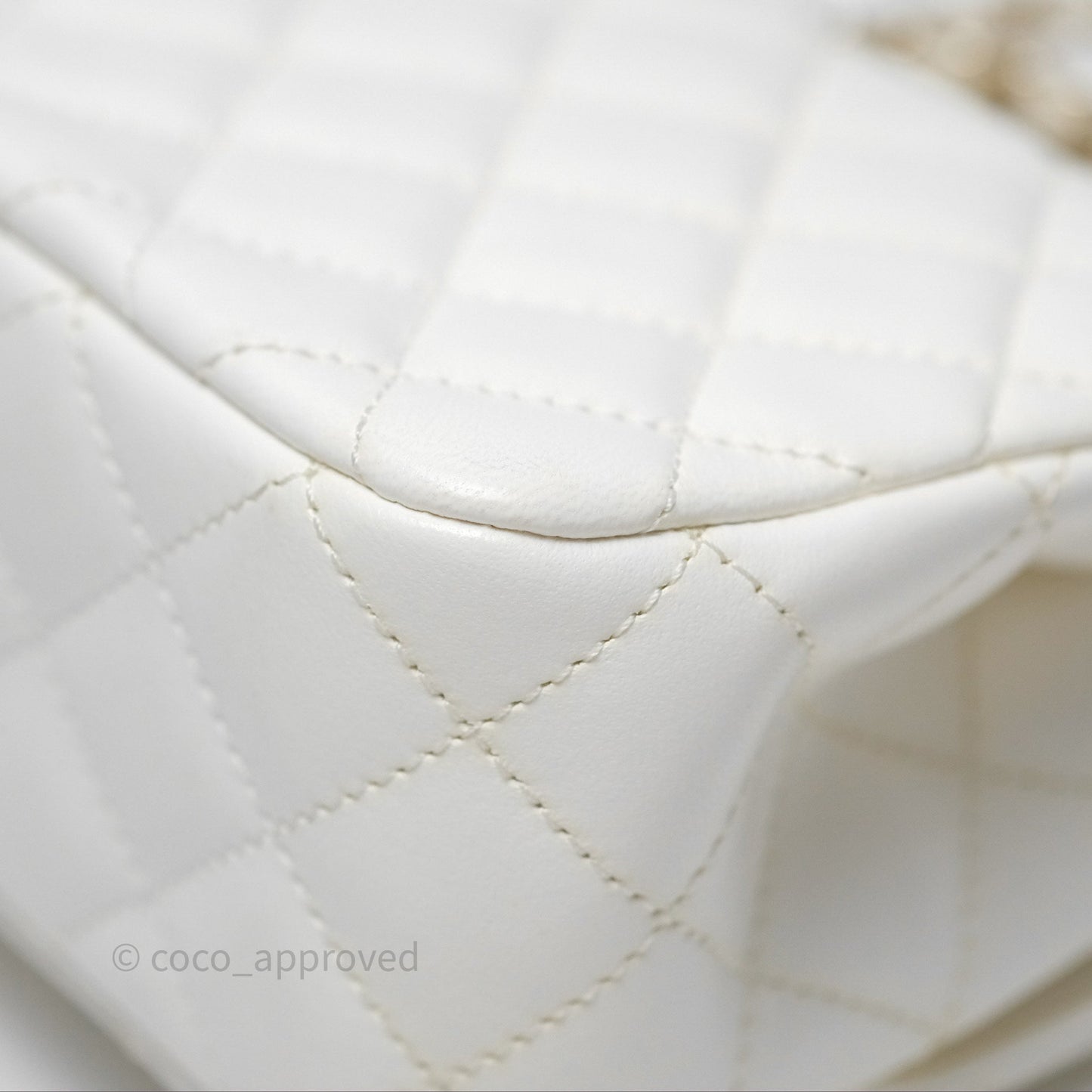 Chanel Crystals Top Handle Mini Rectangular Flap Bag White Lambskin Gold Hardware