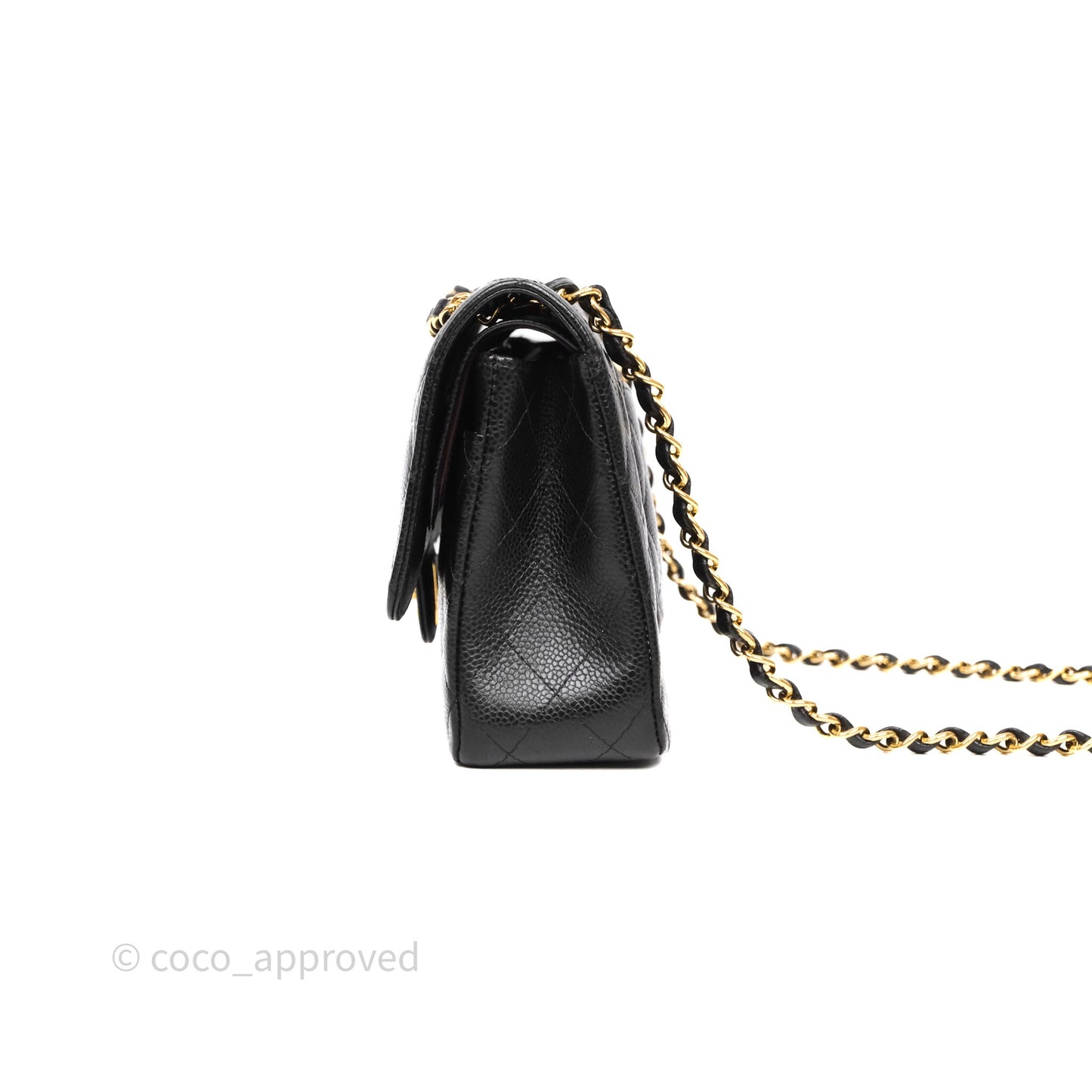 Chanel Classic M/L Medium Flap Quilted Black Caviar Gold Hardware