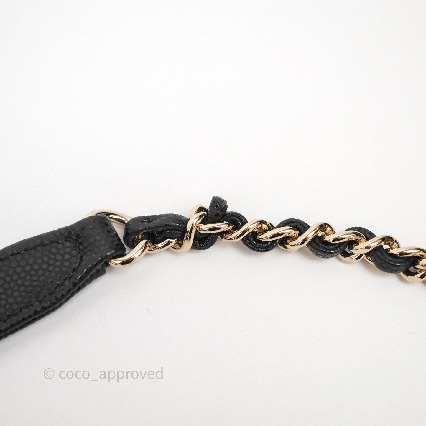 Chanel Mini Coco Handle Quilted Black Caviar Light Gold Hardware Lizard Embossed Handle