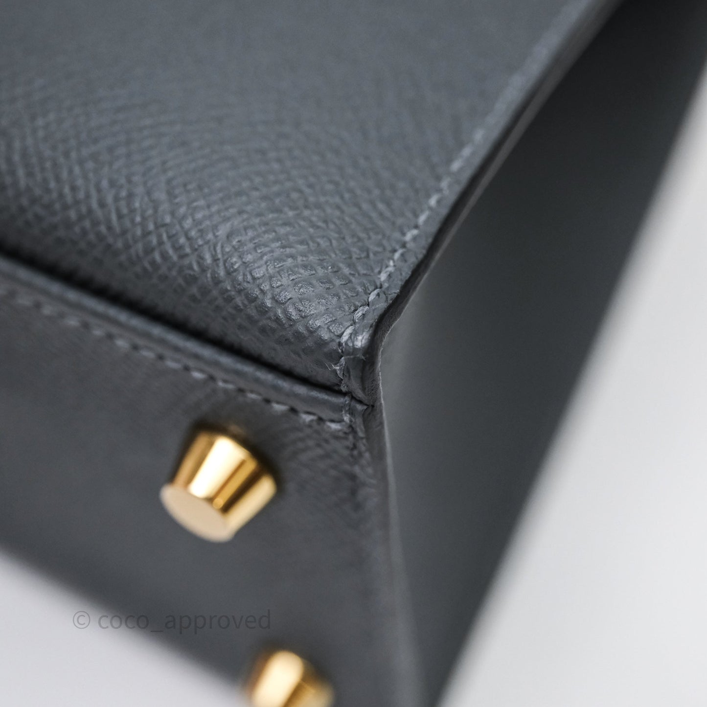Hermès Kelly 25 Gris Meyer 0L Epsom Light Gold Hardware