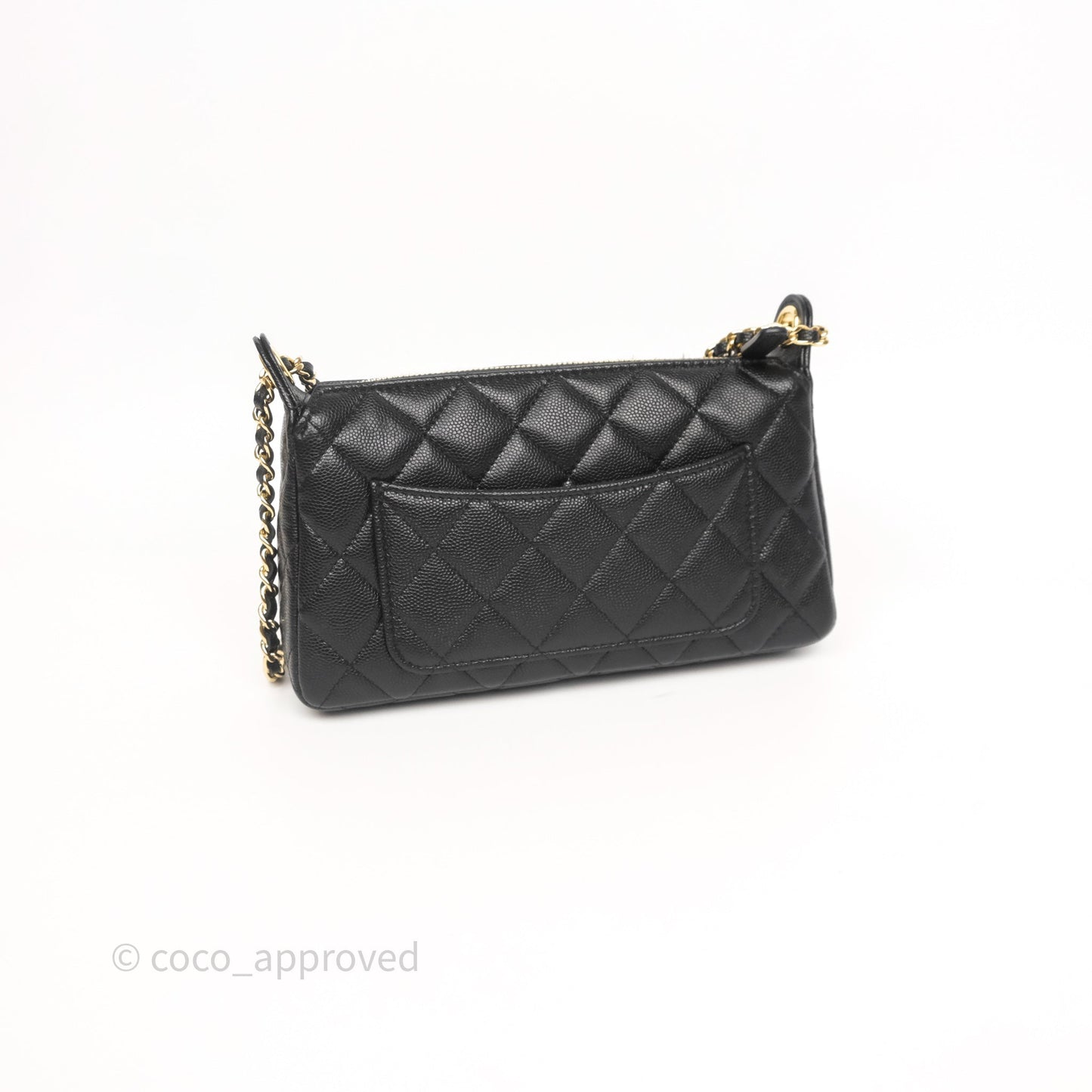 Chanel Clutch on Chain Black Caviar Gold Hardware 25A