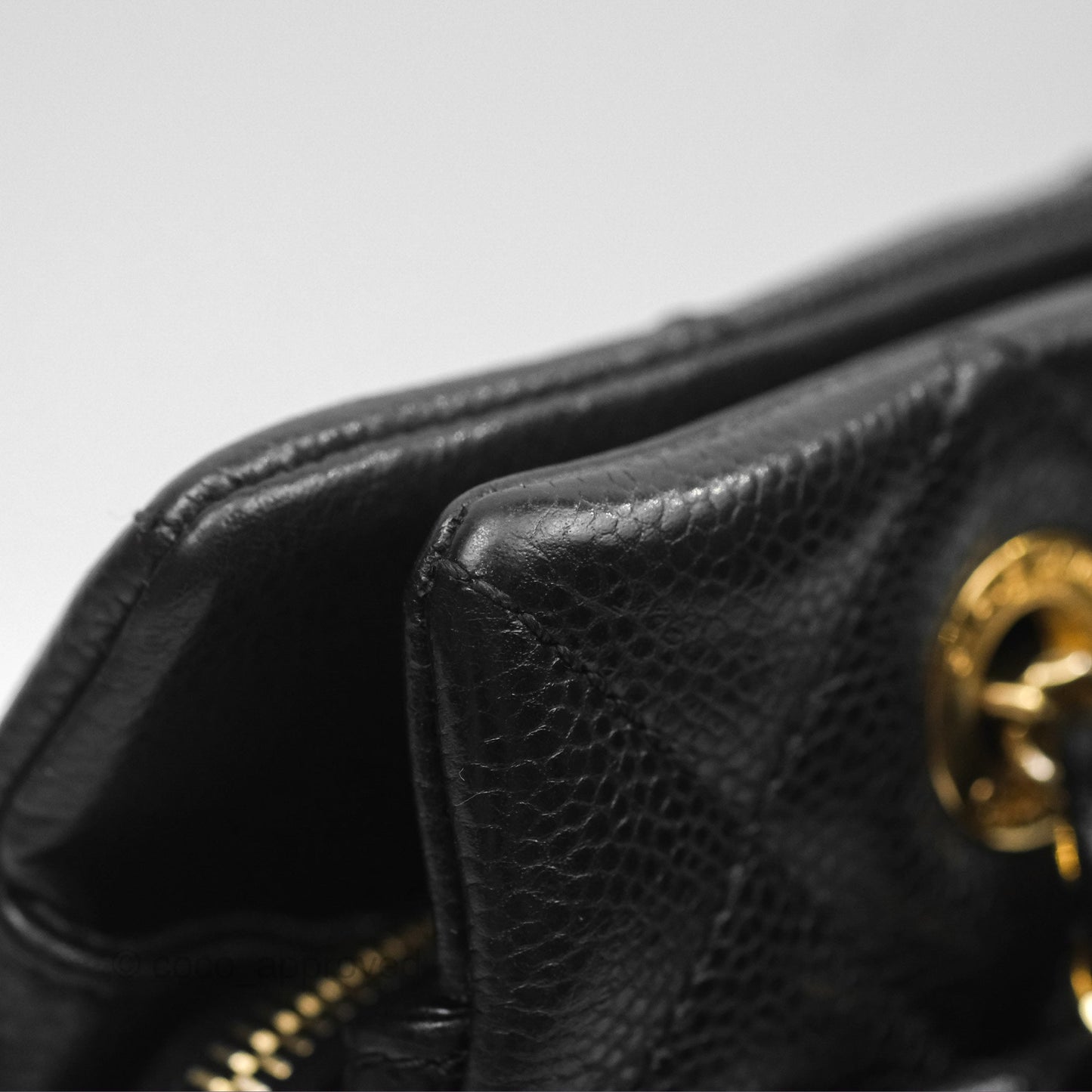 Chanel Quilted Caviar Leather Timeless CC Soft Shopping Tote Bag Black