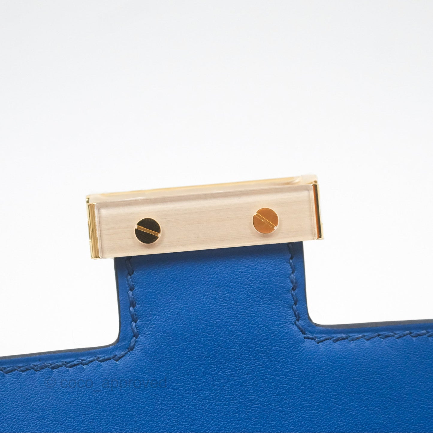 Hermès Constance Mini 18cm Mirror Bleu France 71 Swift Gold Hardware