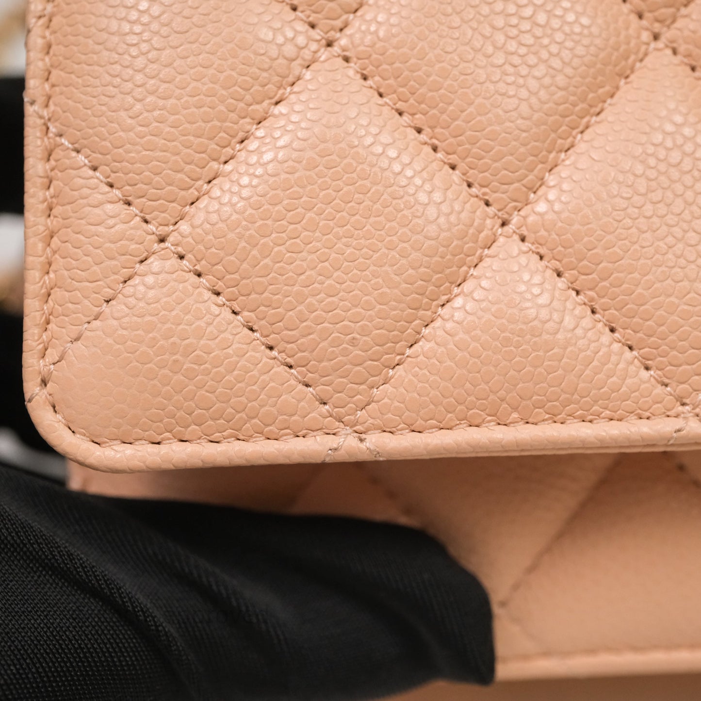 Chanel Quilted Classic Wallet on Chain WOC Pink Caviar Gold Hardware