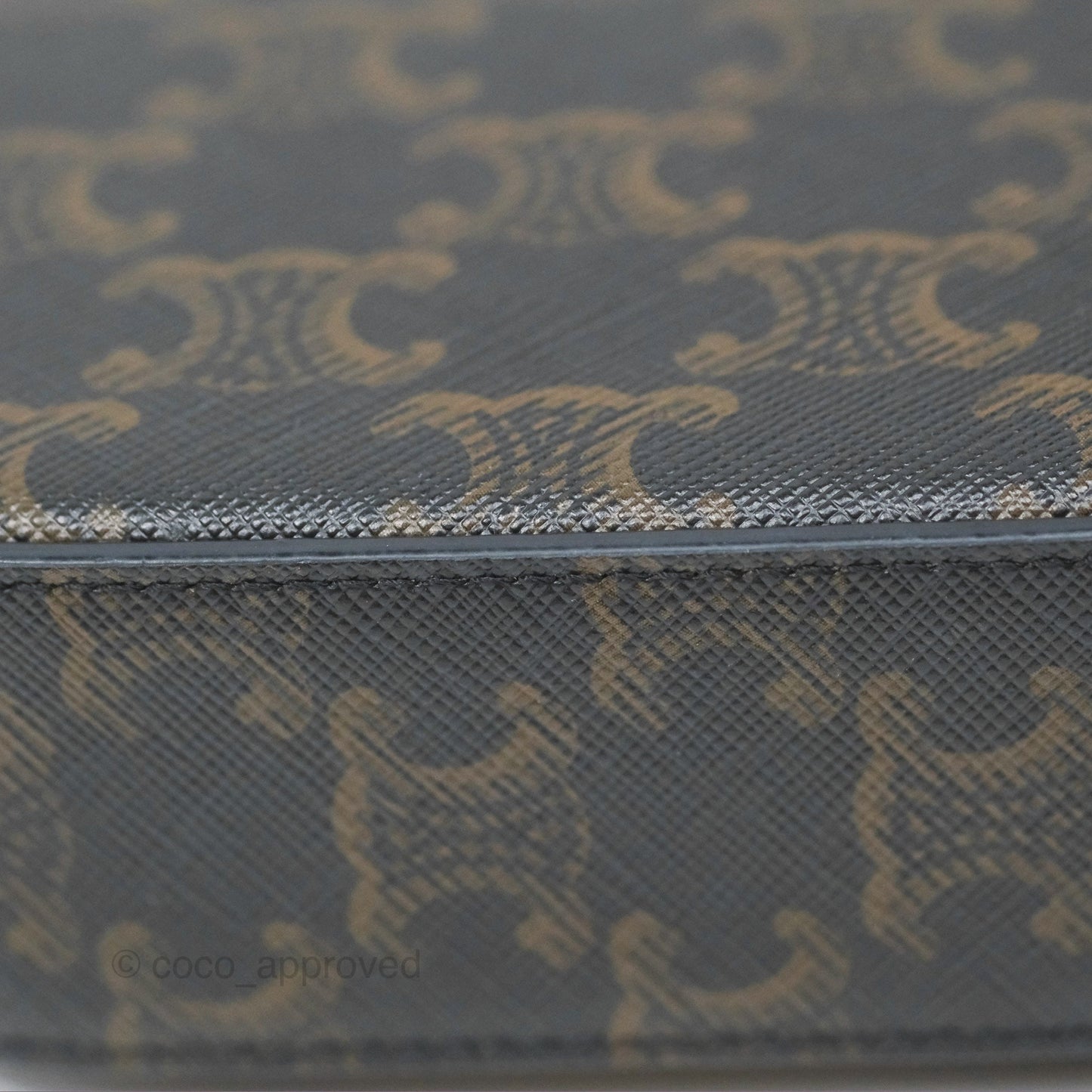 Celine Mini Triomphe Tan Canvas Calfskin