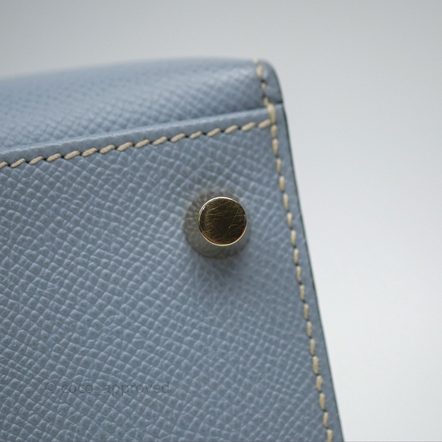 Hermès Kelly II 28 Sellier Bleu Lin J7 Epsom Gold Hardware