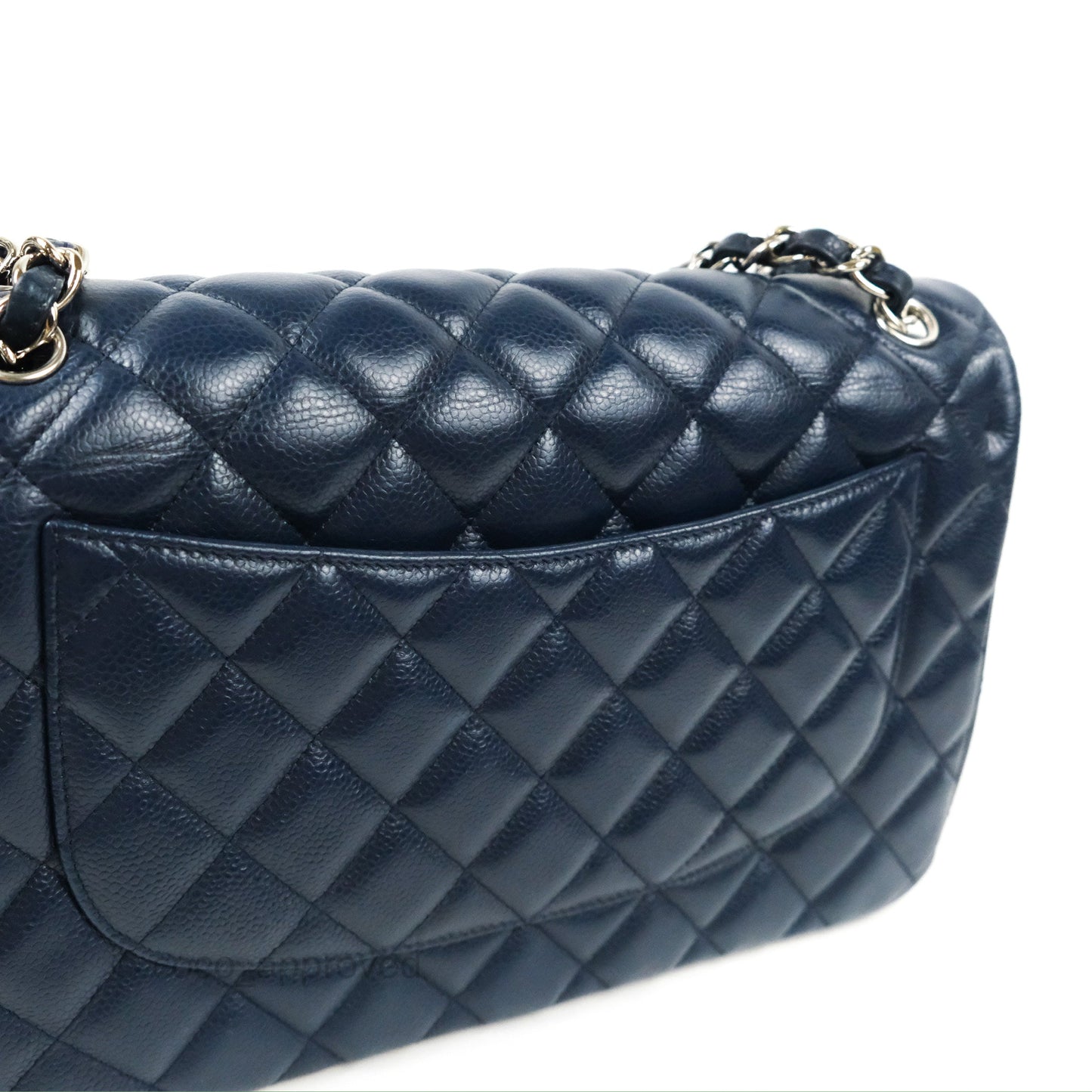 Chanel Jumbo Double Flap Navy Caviar Silver Hardware⁣⁣