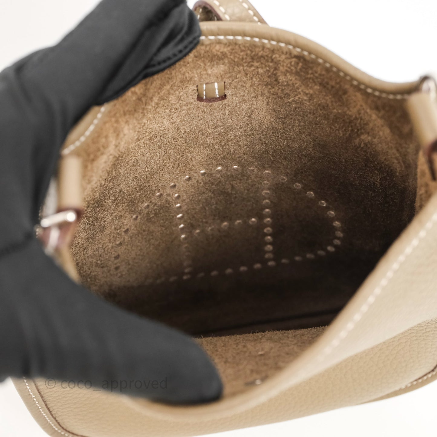 Hermès Mini Evelyne 16 Etoupe 18 Clemence Palladium Hardware