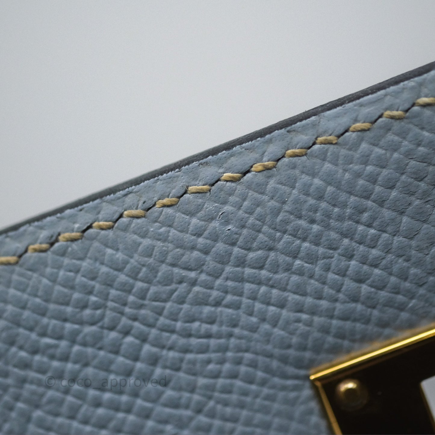 Hermès Kelly II 28 Sellier Bleu Lin J7 Epsom Gold Hardware