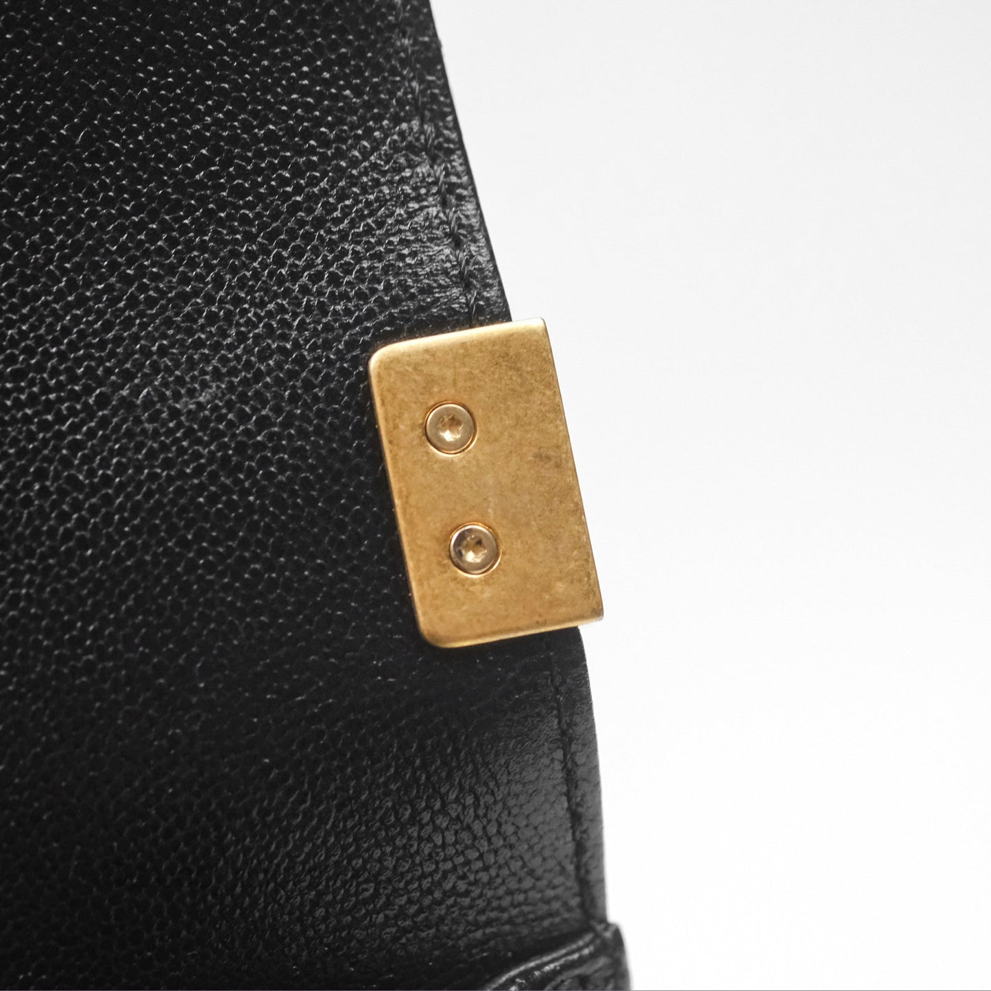 Chanel Medium Boy Chevron Black Caviar Aged Gold Hardware