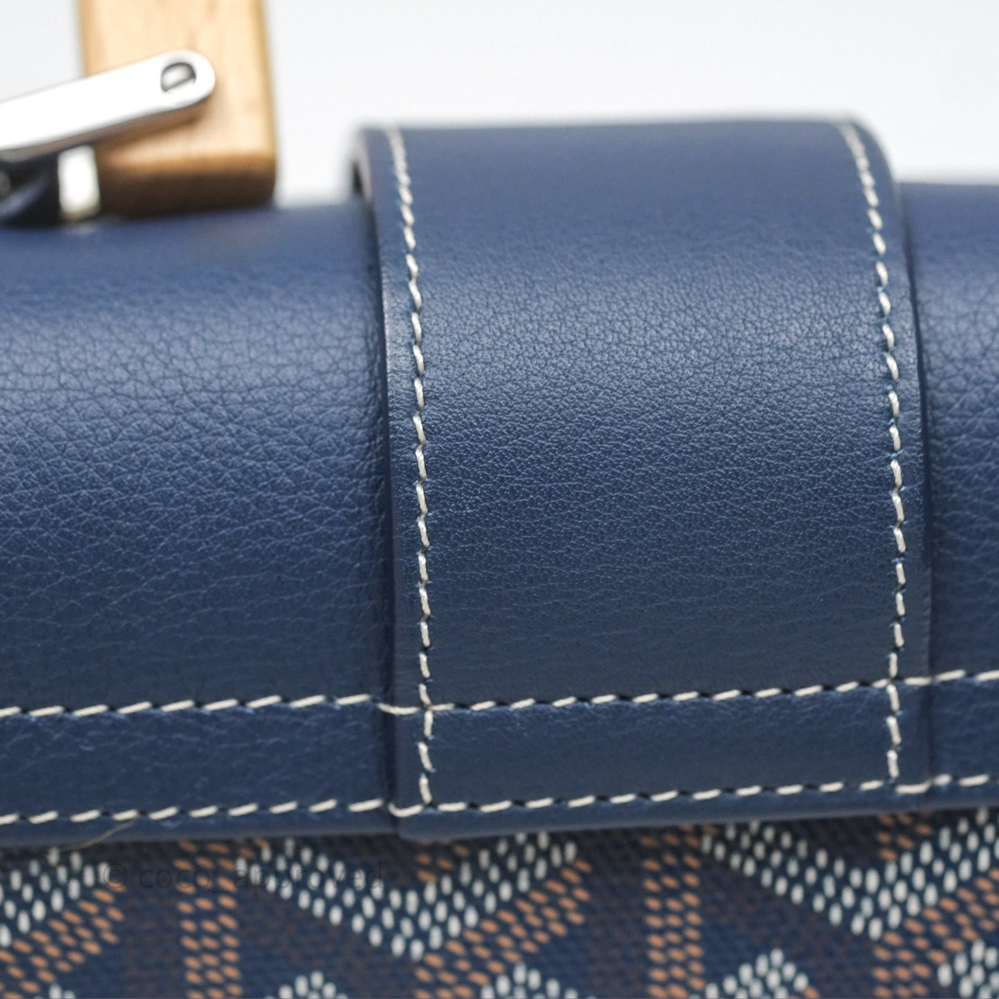 Goyard Saïgon Mini Bag Navy Goyardine Canvas/ Chevroches Calfskin