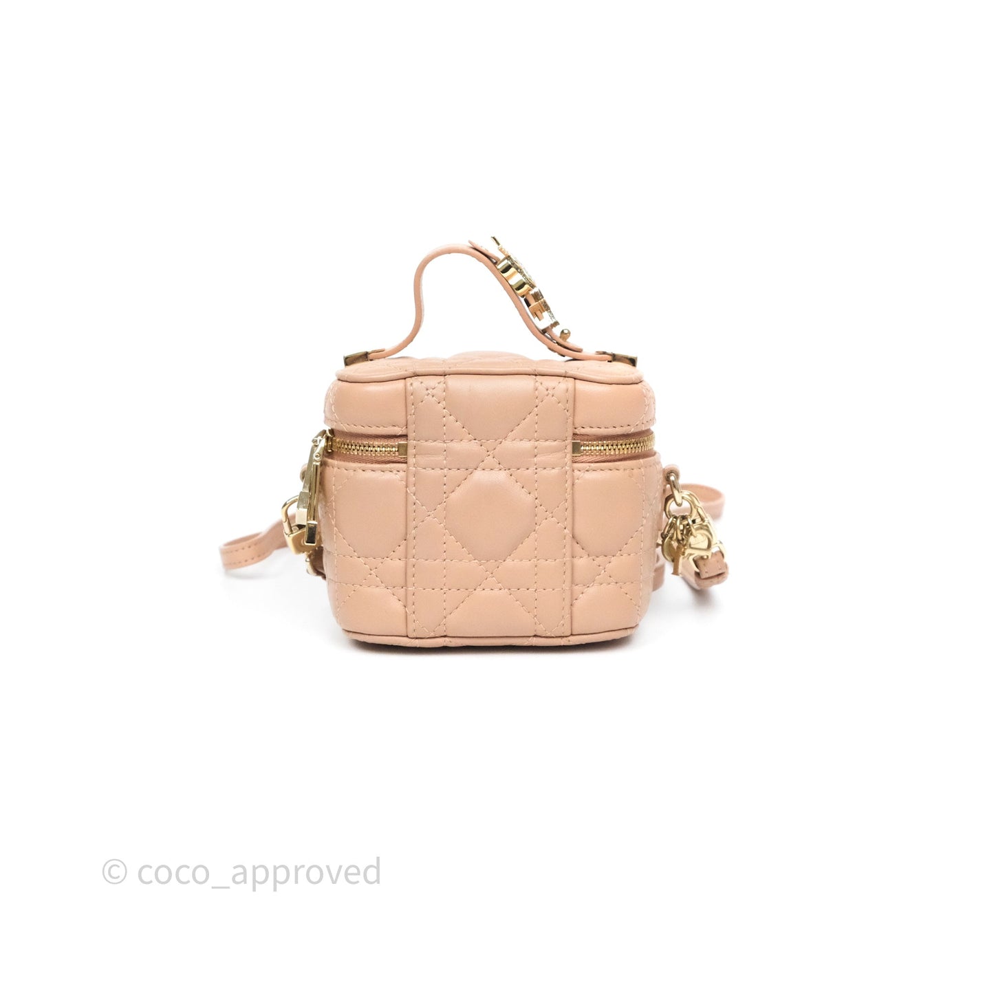 Dior Micro Lady Dior Vanity Case Rose Des Vents Pink Cannage Lambskin
