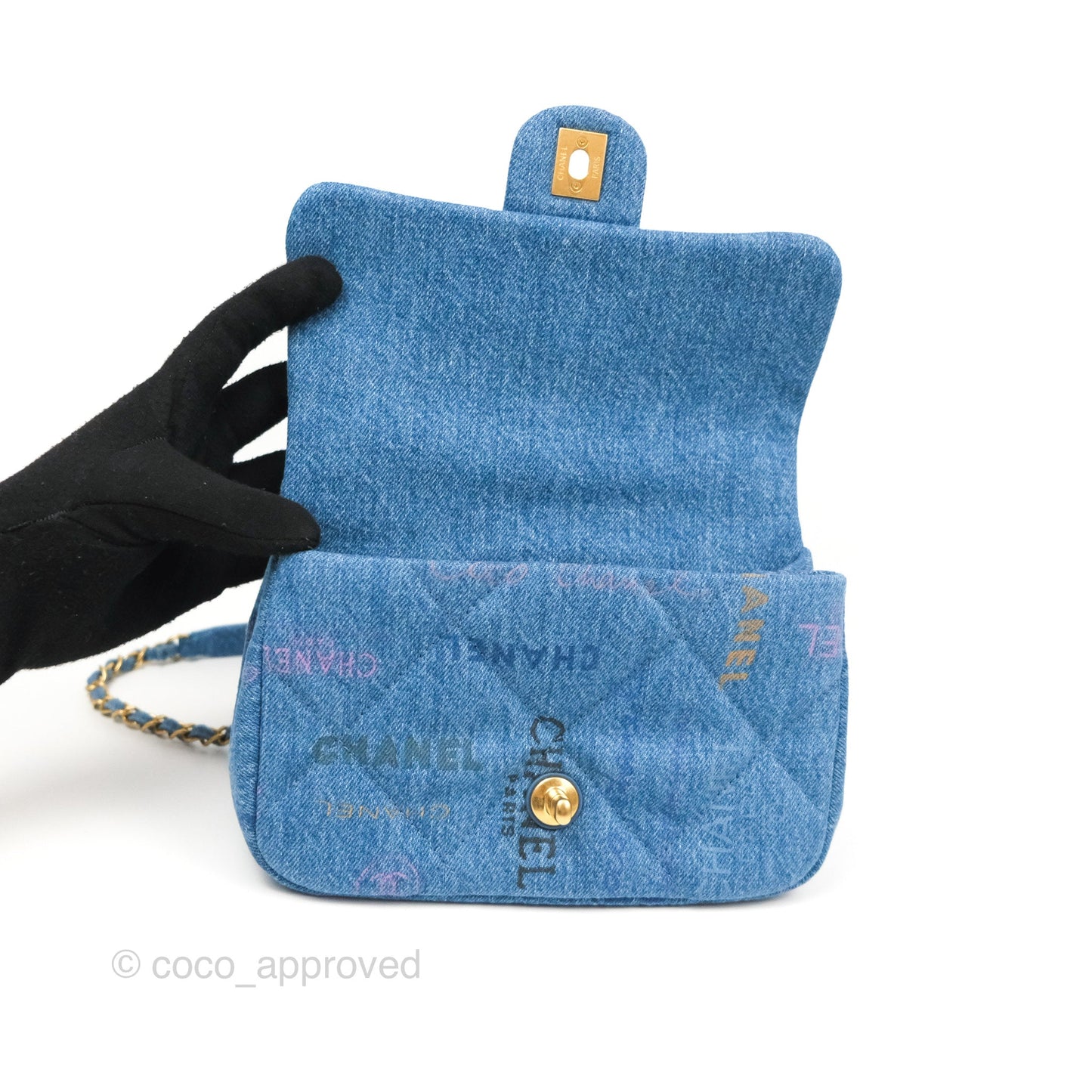 Chanel Quilted Small Denim Mood Flap Blue Multicolor 22P