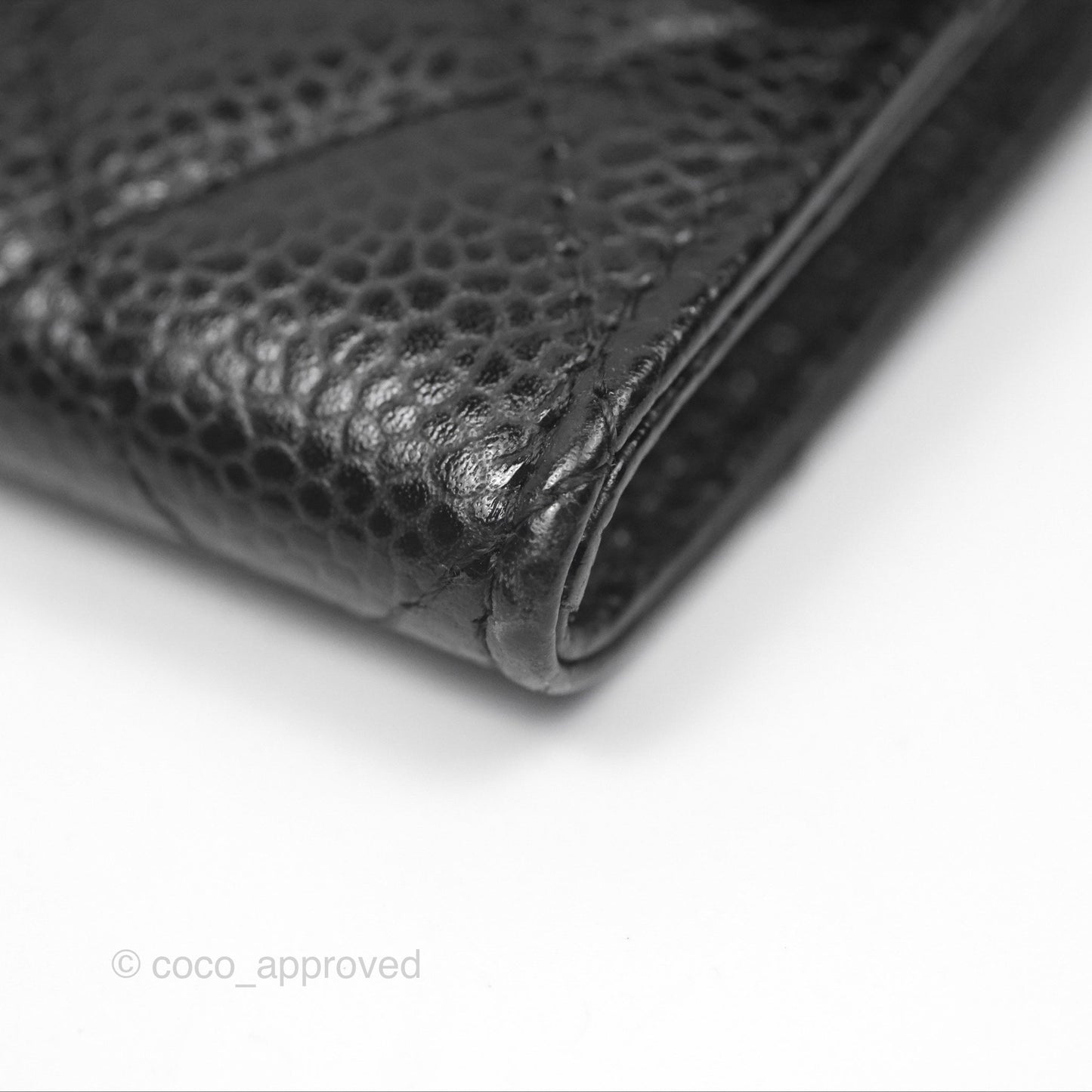 Chanel Quilted Flap Card Holder Caviar Black Gold Hardware