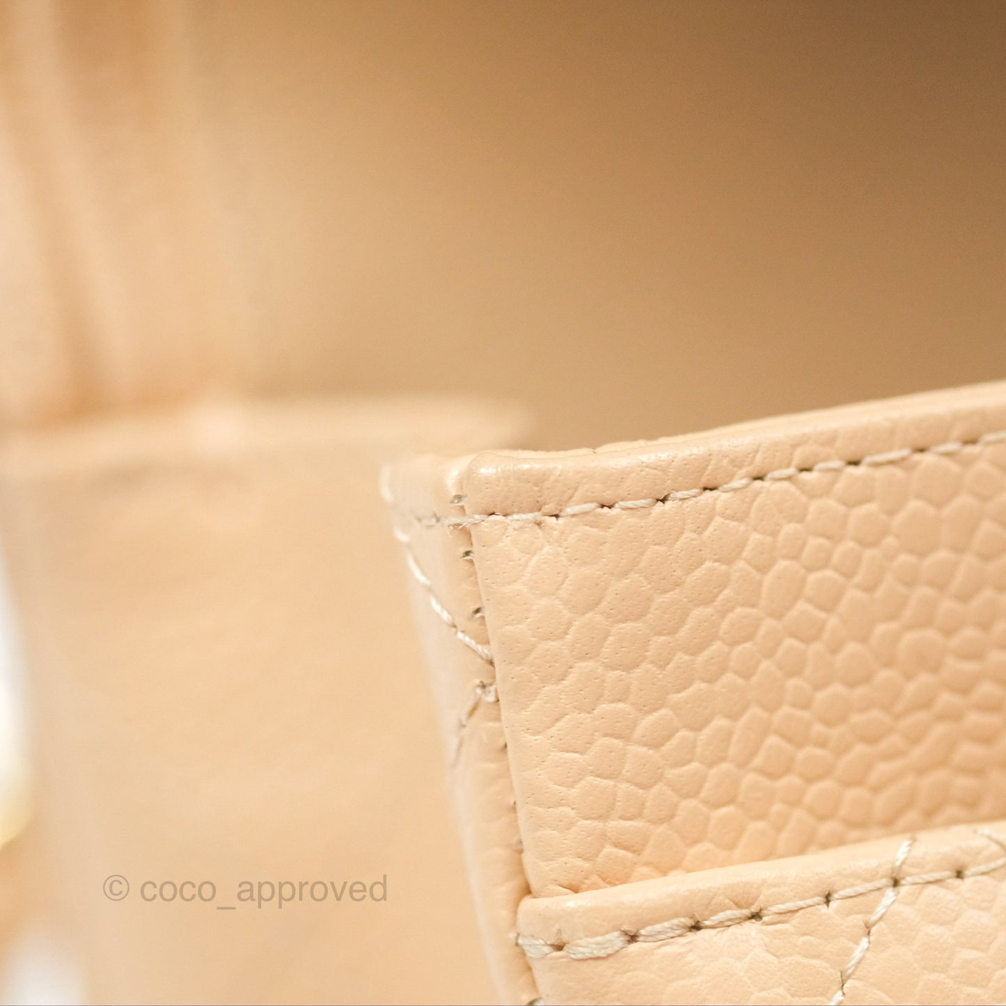 Chanel Classic Small S/M Quilted Flap Beige Caviar Gold Hardware