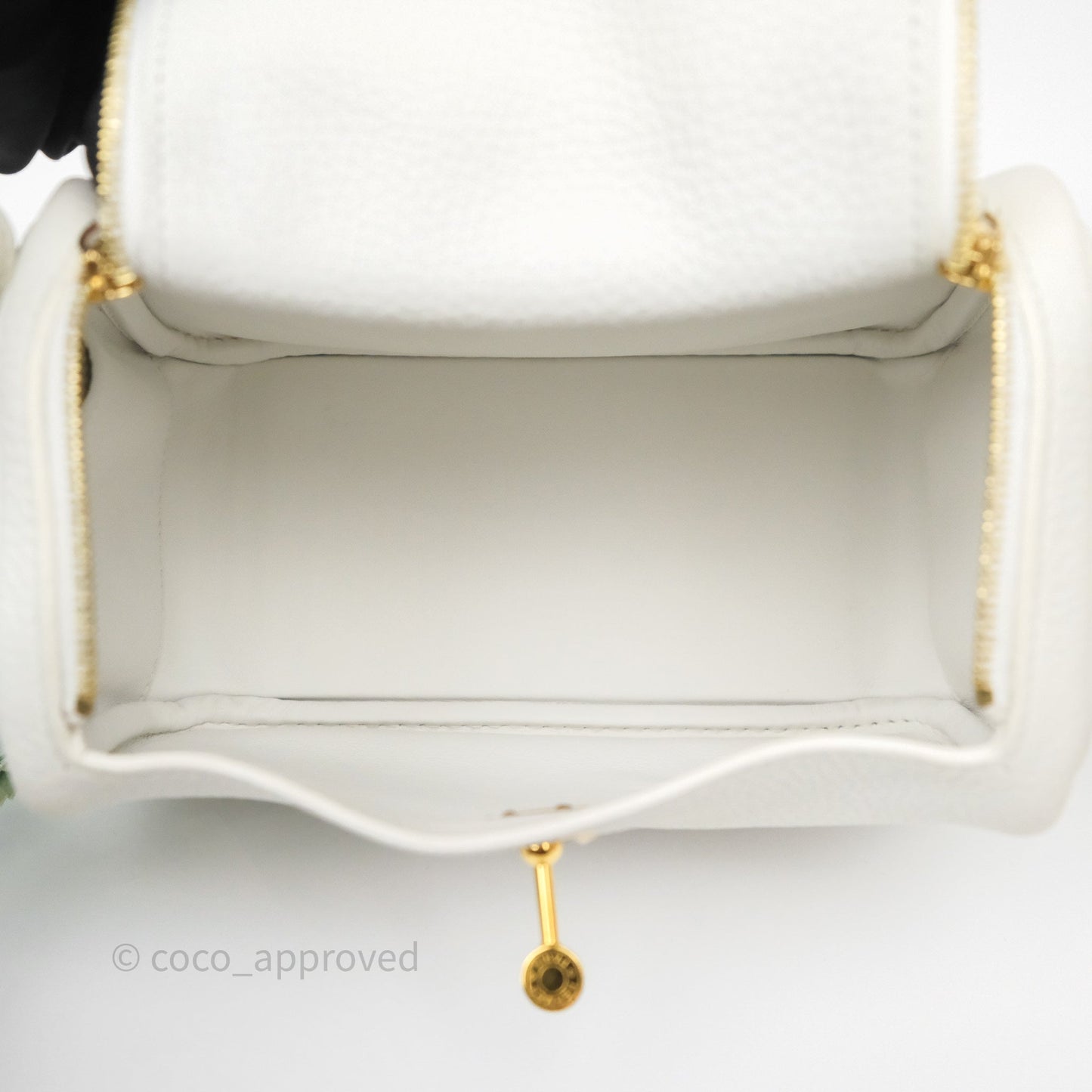Hermès Mini Lindy 20 New White 0U Clemence Gold Hardware