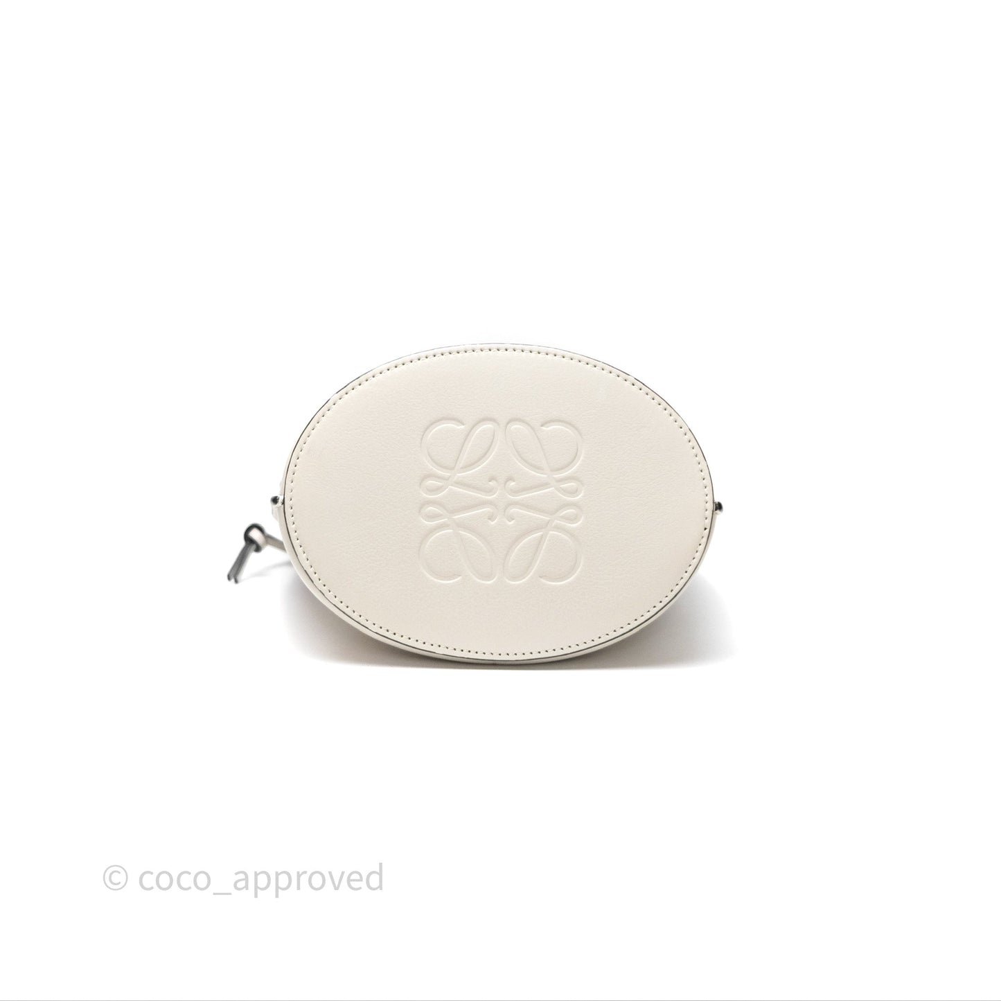 Loewe Gate Bucket Handle Bag Soft White Grained Calfskin