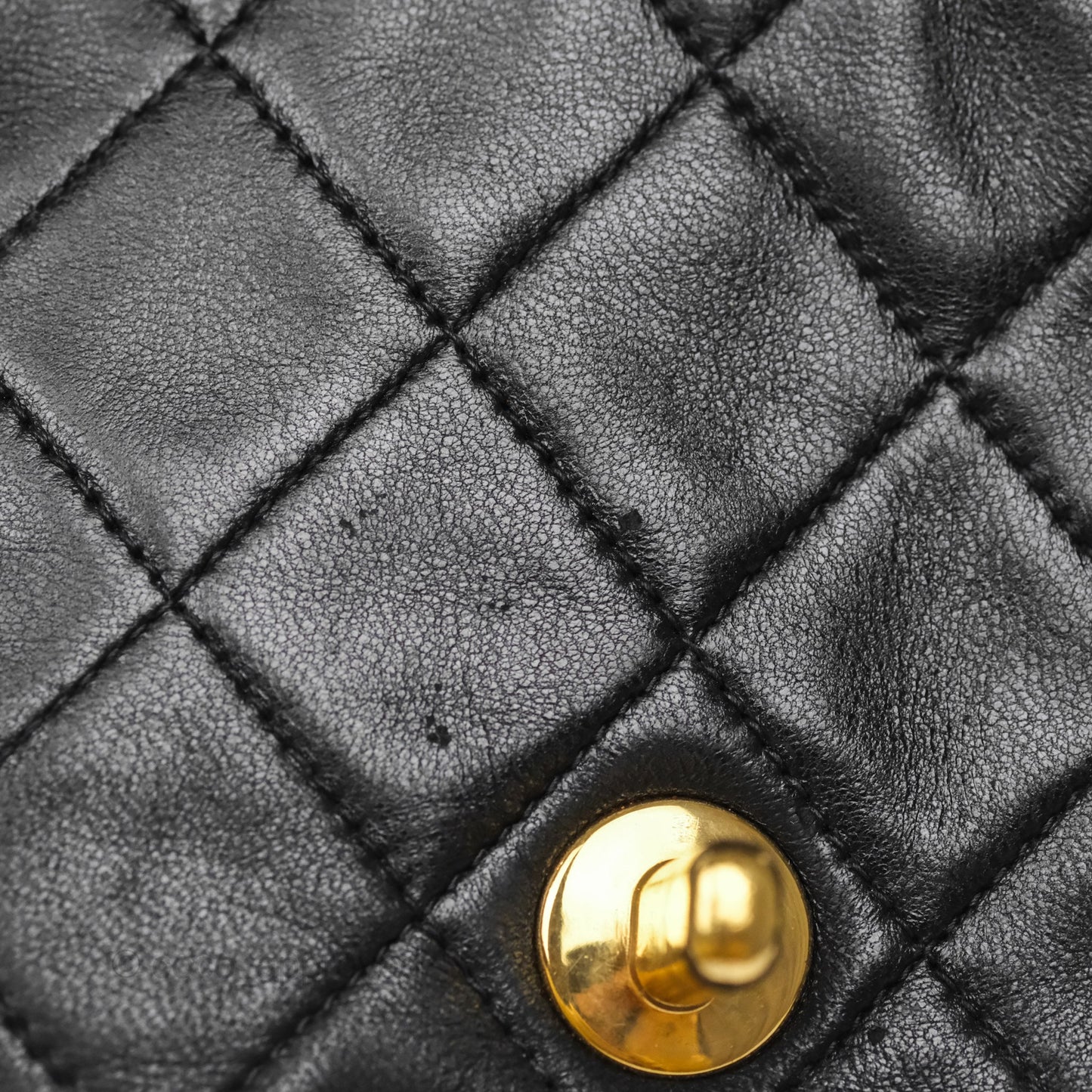 Chanel Vintage Mini Square Black Lambskin 24K Gold Hardware