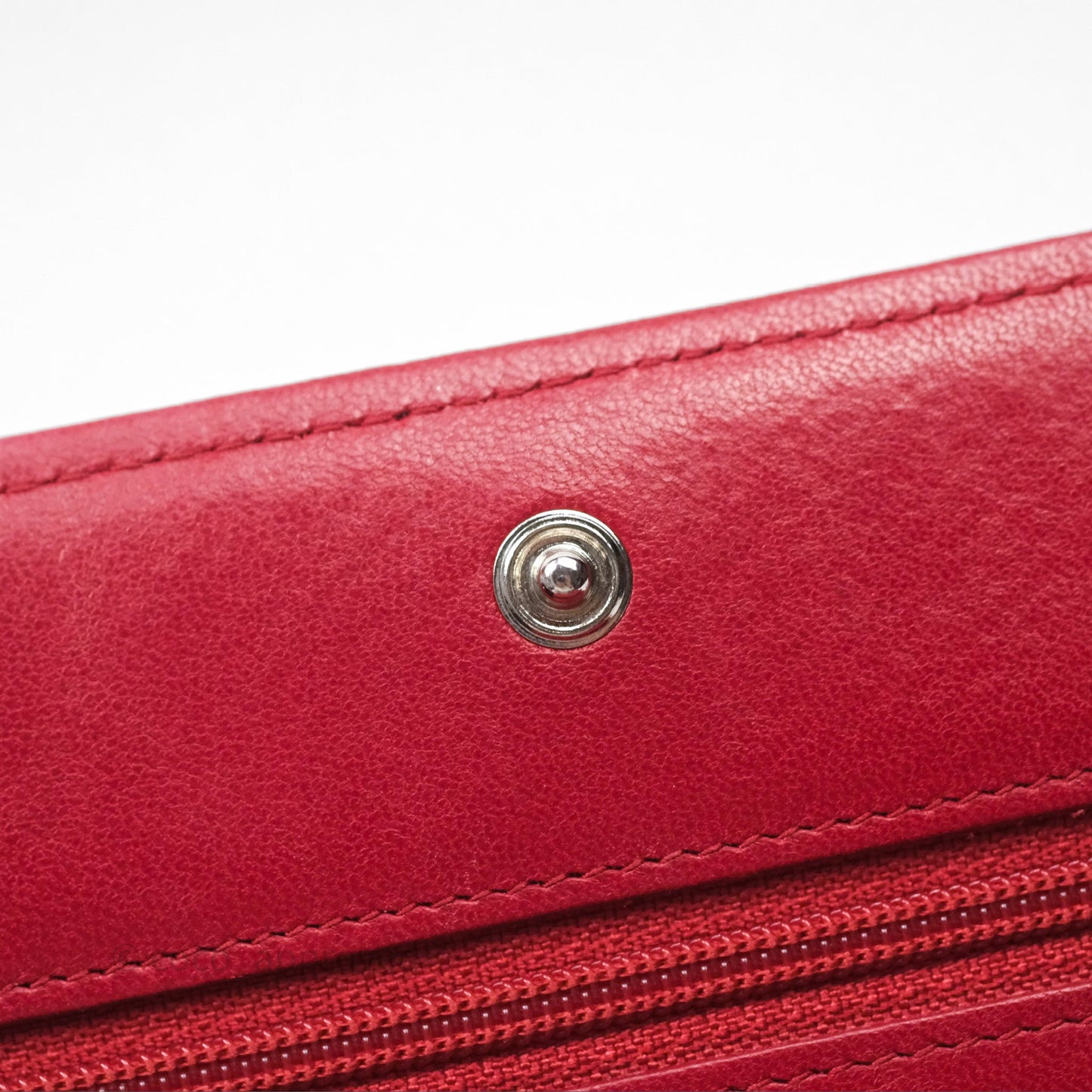 Chanel Boy Wallet on Chain WOC Red Lambskin Ruthenium Hardware