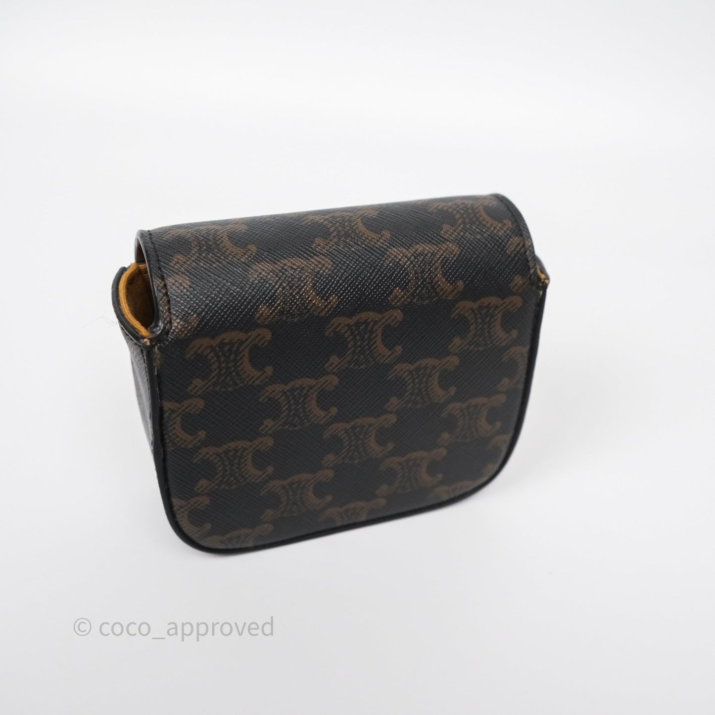 Celine Mini Triomphe Canvas Tan Calfskin