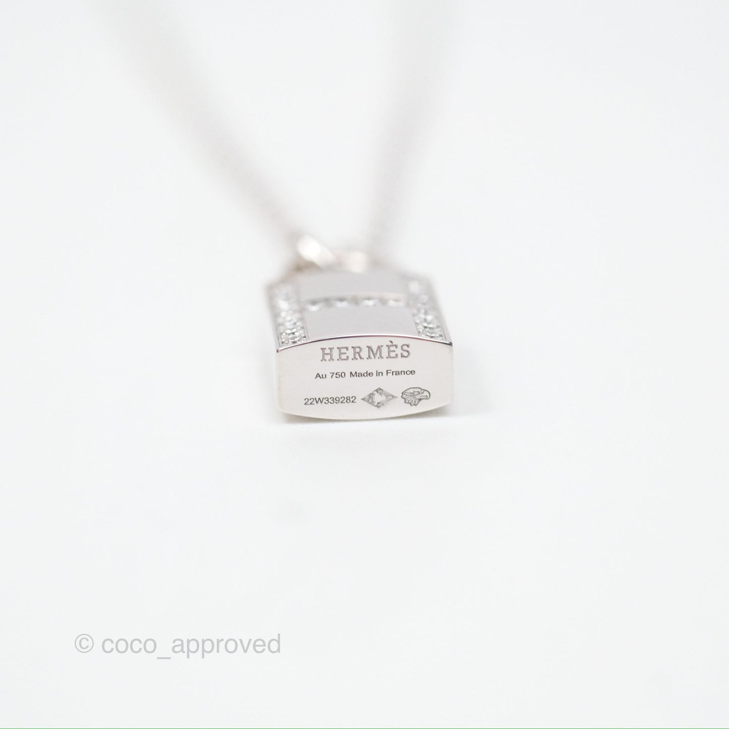 Hermes Kelly Cadenas Pendant White Gold Necklace